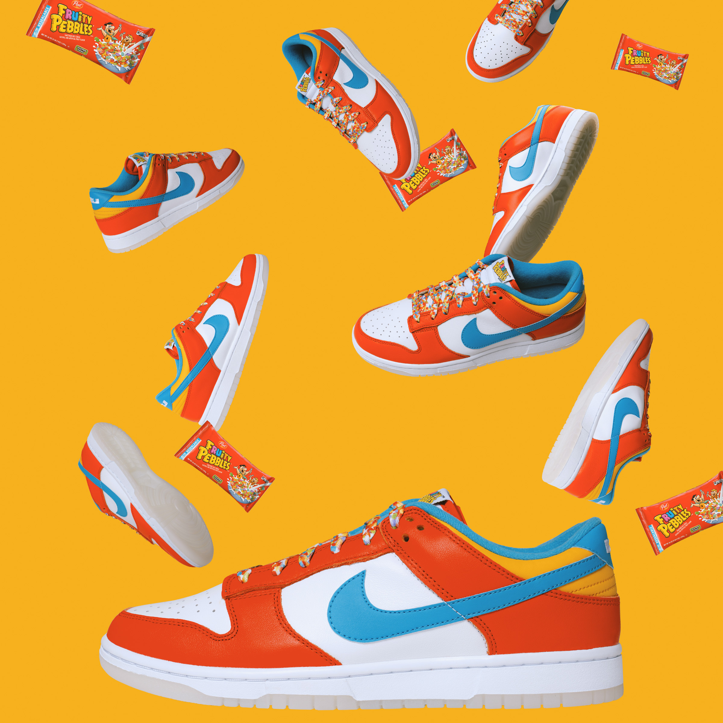 Nike x LeBron James x Fruity Pebbles Dunk Low QS Habanero Red 착용 스타일