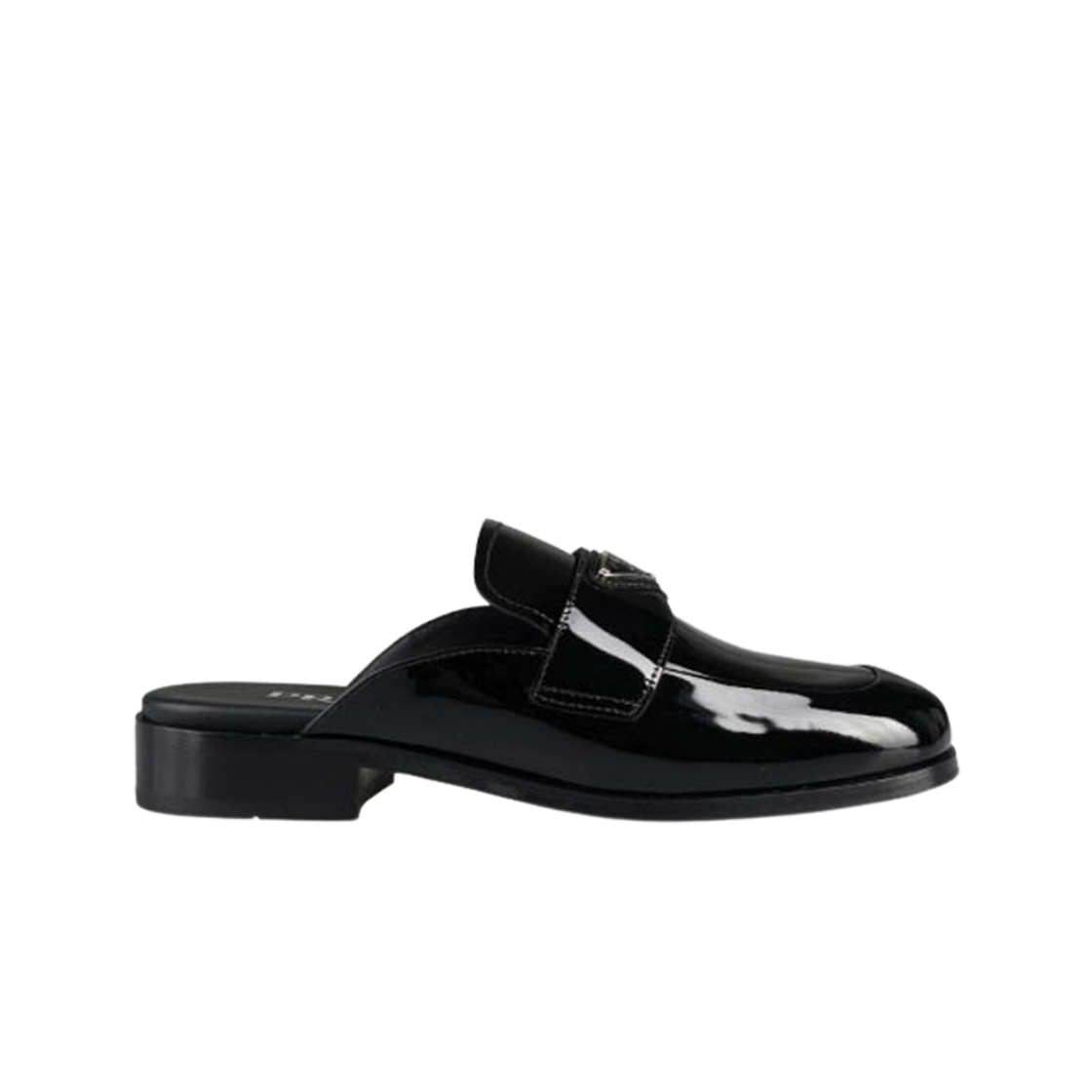 (W) 프라다 페이턴트 레더 뮬 블랙((W) Prada Patent Leather Mules Black) - 1