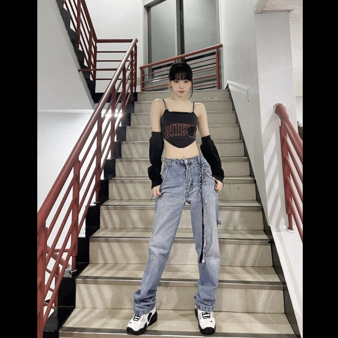 Nike x Ambush Air Adjust Force SP Summit White and Black 착용 스타일