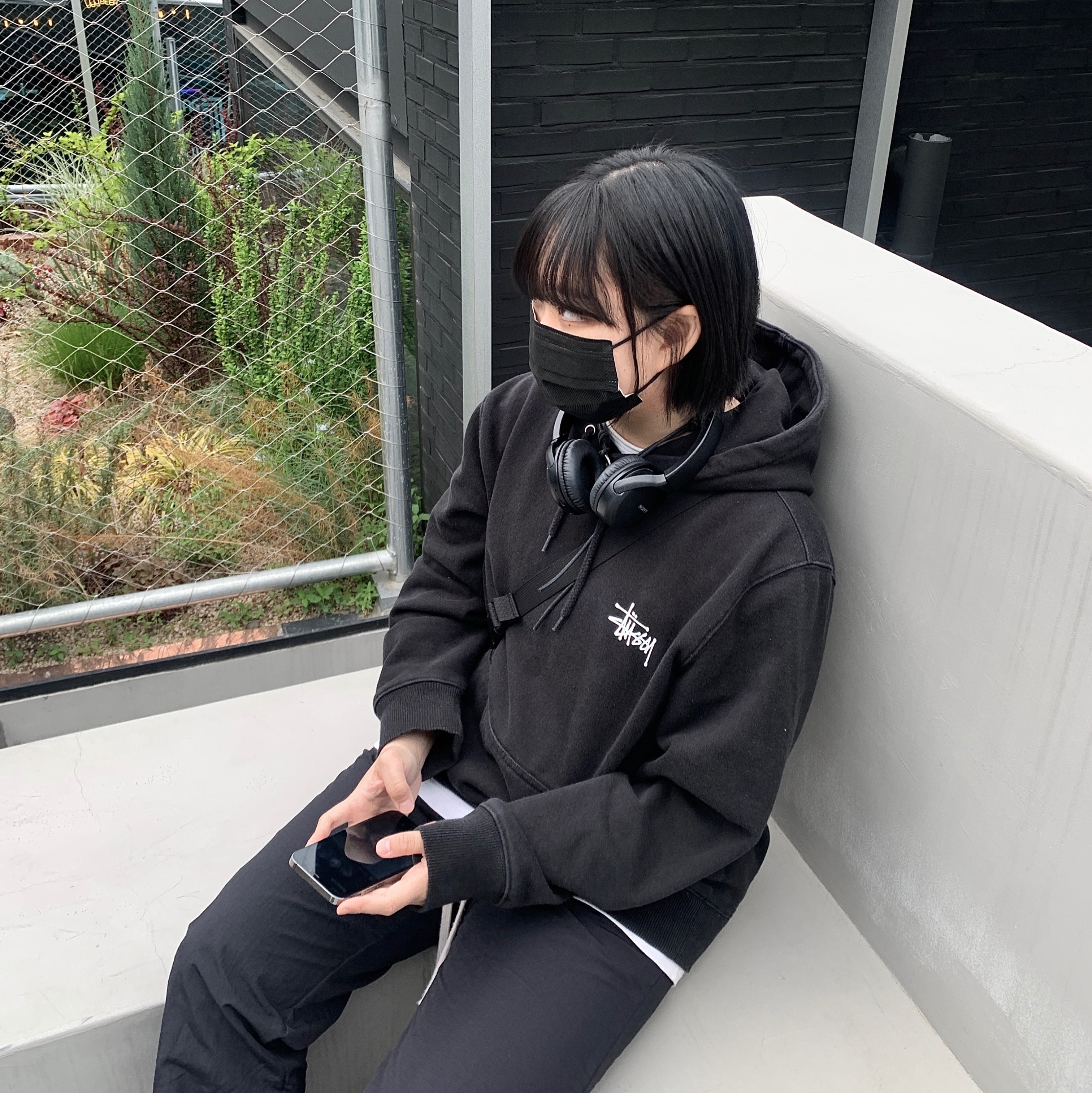 Stussy Basic Stussy Hoodie Black 2022 착용 스타일