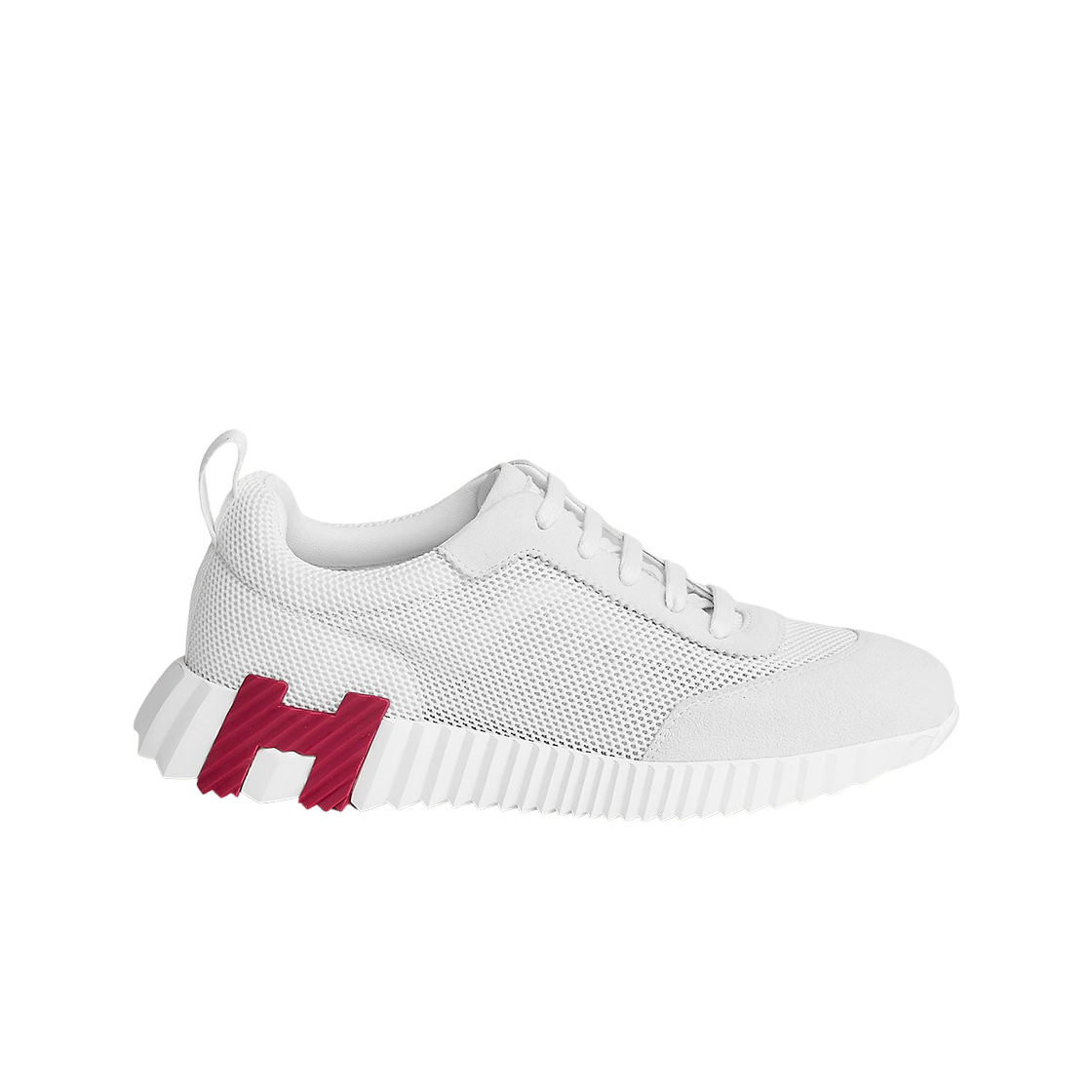 (W) 에르메스 바운싱 스니커즈 메쉬 스웨이드 고트스킨 & 블랑((W) Hermes Bouncing Sneakers Mesh Suede Goatskin & Blanc)