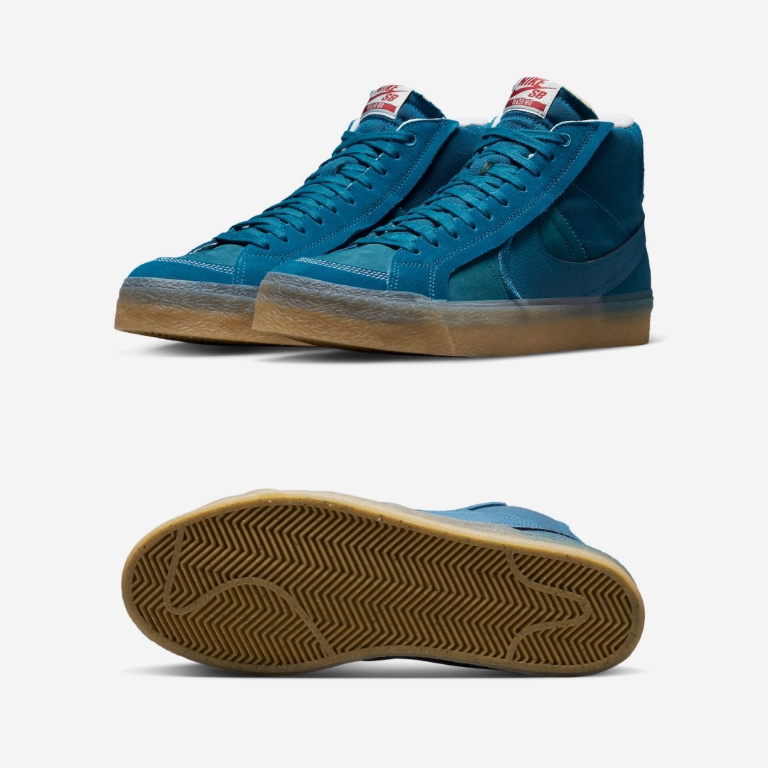 Nike x Sacai Blazer Low White Patent Leather, Nike x Sacai Blazer Mid White Black Legend Blue 착용 스타일 - 2