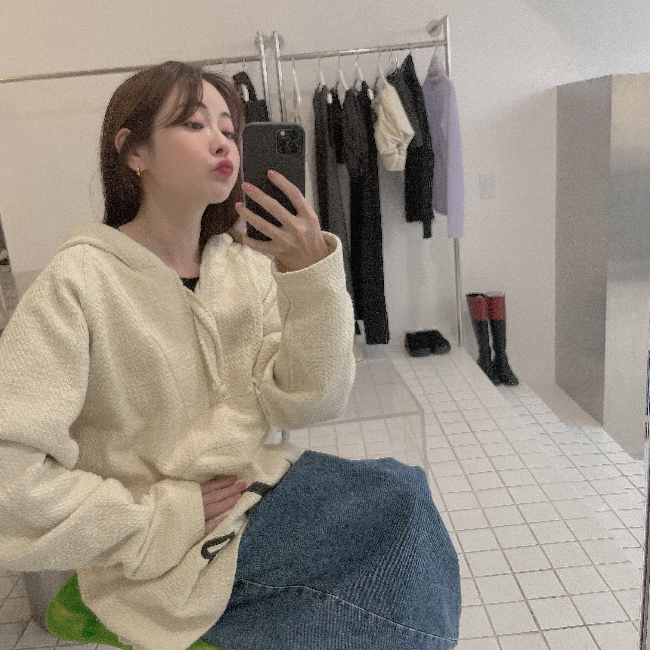 Nike x Stussy NRG Fleece Hemp Pullover Natural 착용 스타일