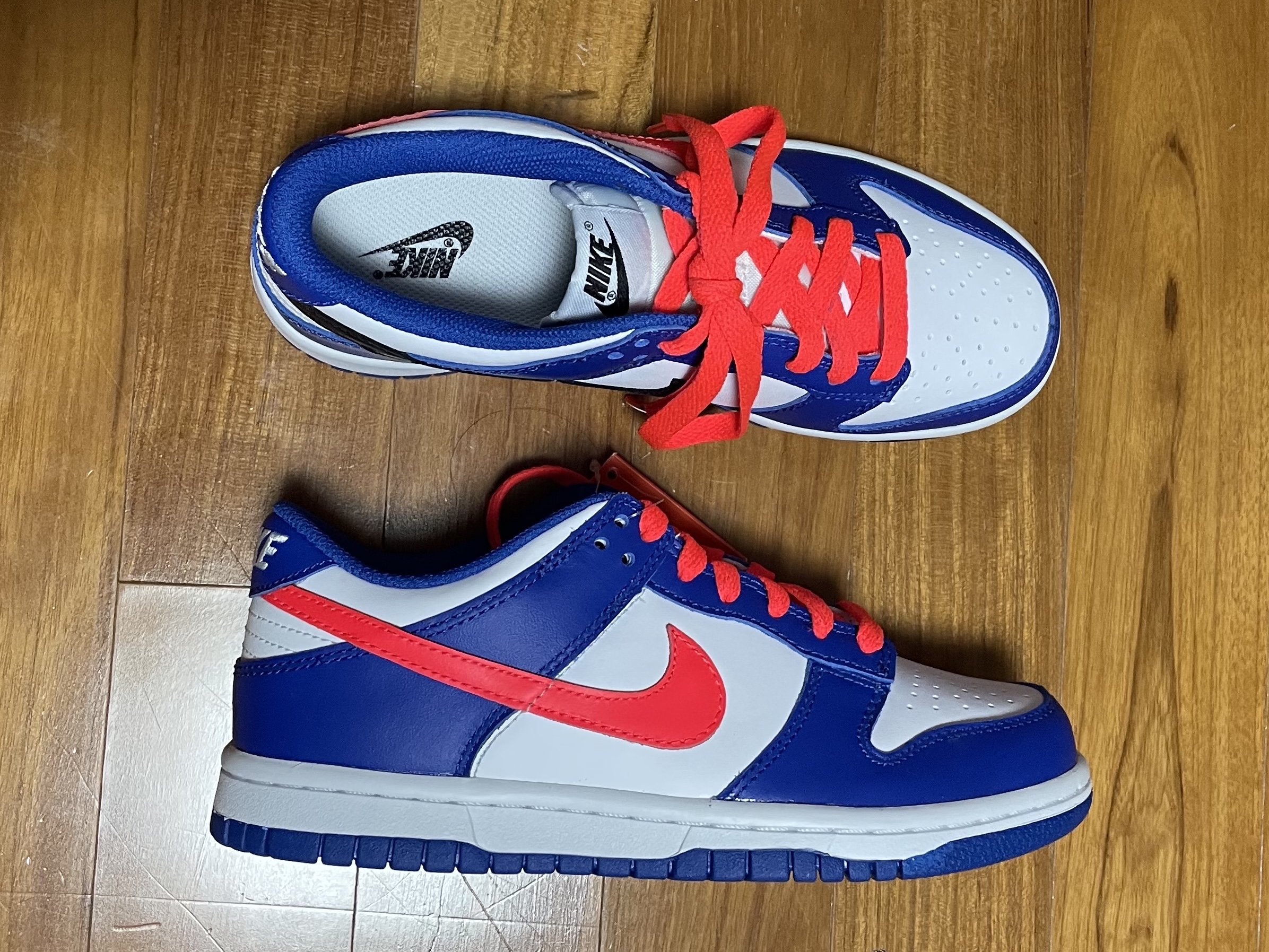 (GS) Nike Dunk Low Bright Crimson Game Royal 착용 스타일 - 2