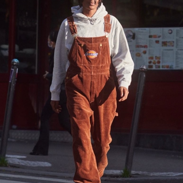 Supreme x Dickies Corduroy Overalls Brown - 22FW 착용 스타일