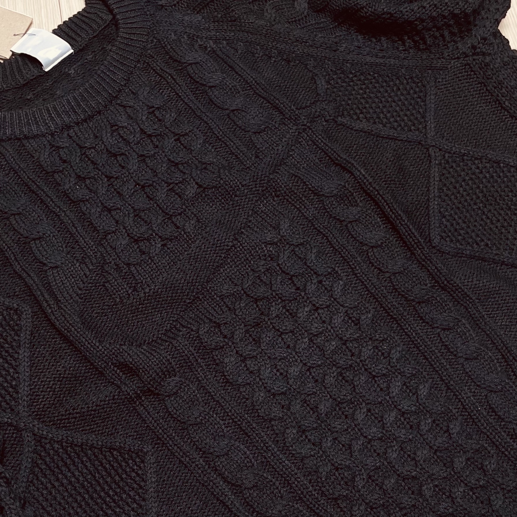 Nike Cable Knit LS Sweater Rattan - Asia, Nike Cable Knit LS Sweater Black - Asia 착용 스타일 - 3