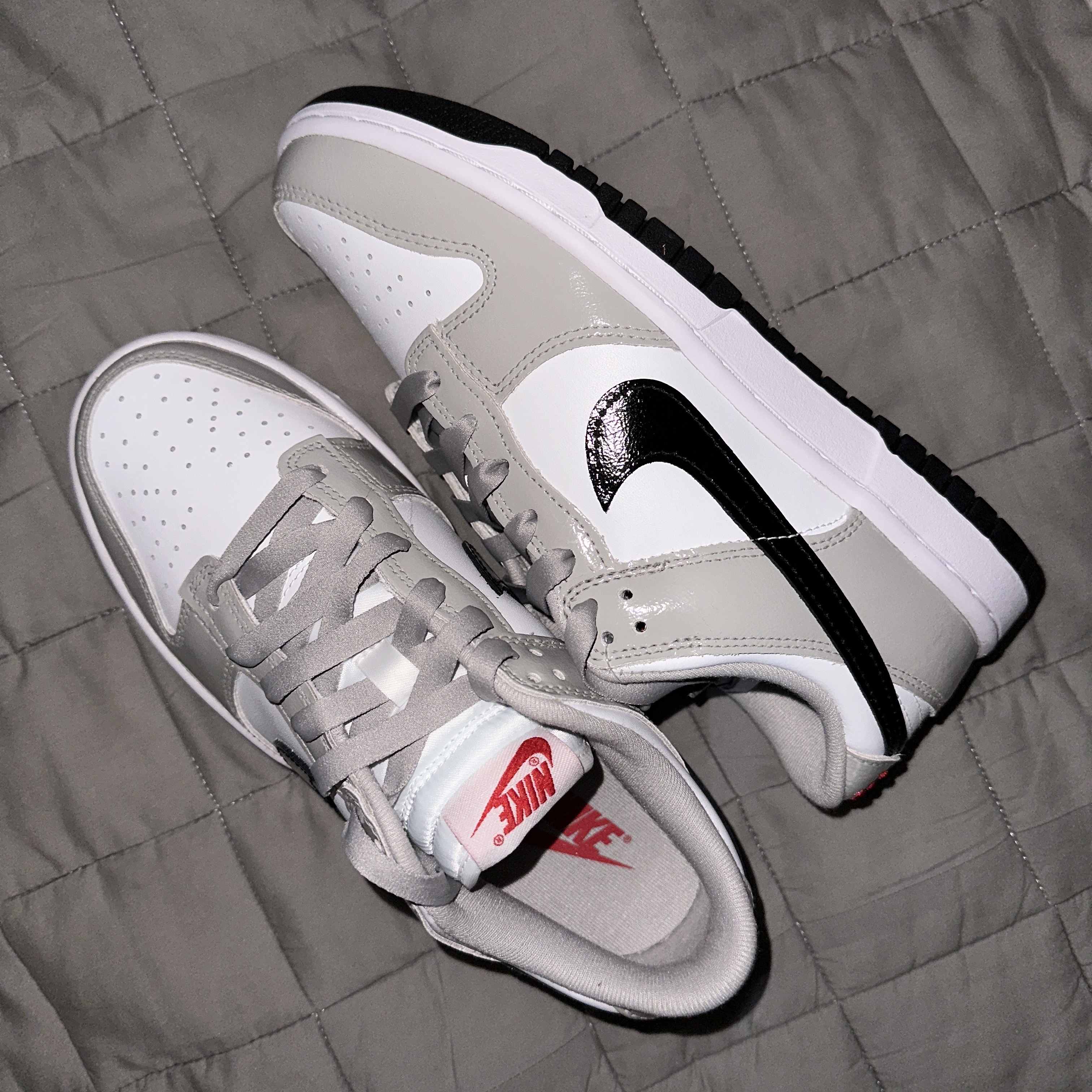 (W) Nike Dunk Low Essential Light Iron Ore Black 착용 스타일