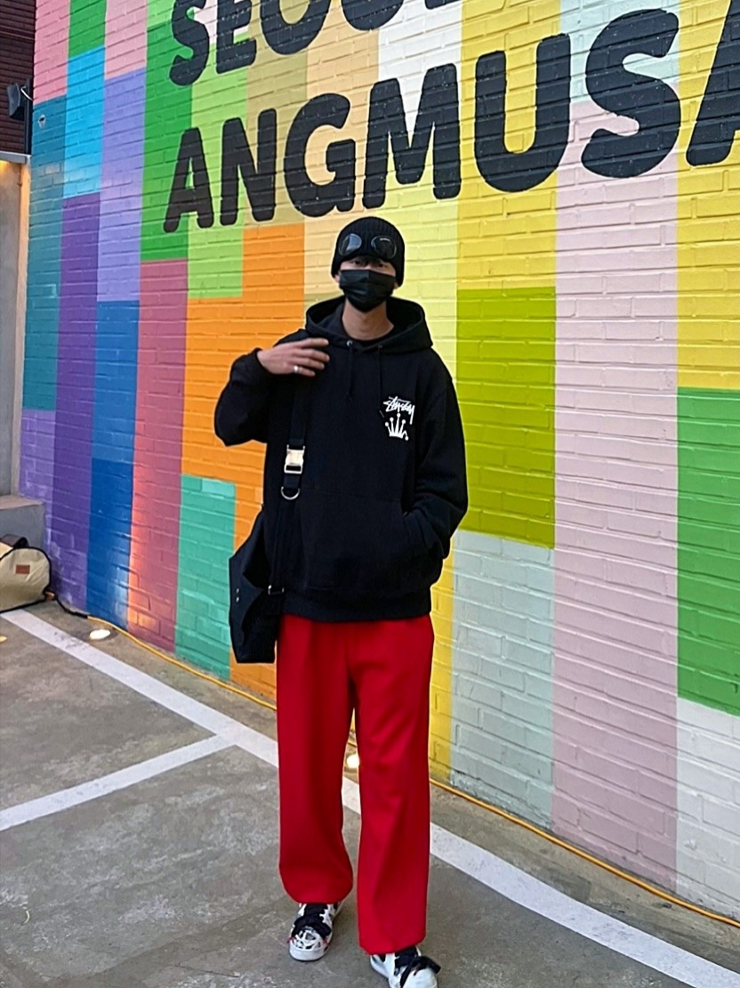Nike x Peaceminusone Air Force 1 Low Para-Noise 2.0, C.P. Company Extra Fine Merino Wool Goggle Beanie Black 착용 스타일 - 1