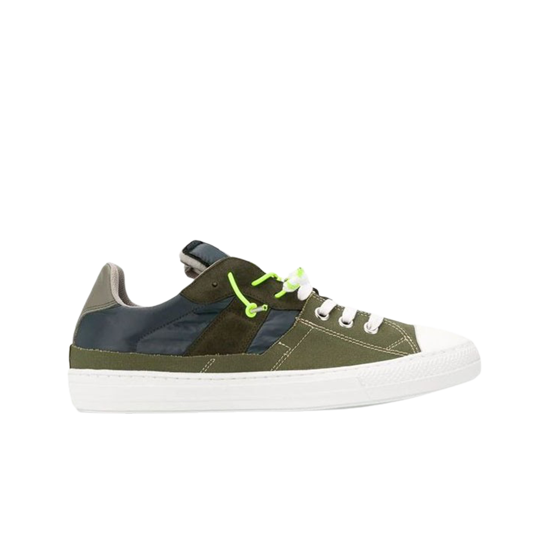 메종 마르지엘라 에볼루션 스플라이스드 로우탑 스니커즈 밀리터리 그린(Maison Margiela Evolution Spliced Low Top Sneakers White Military Green) - 1
