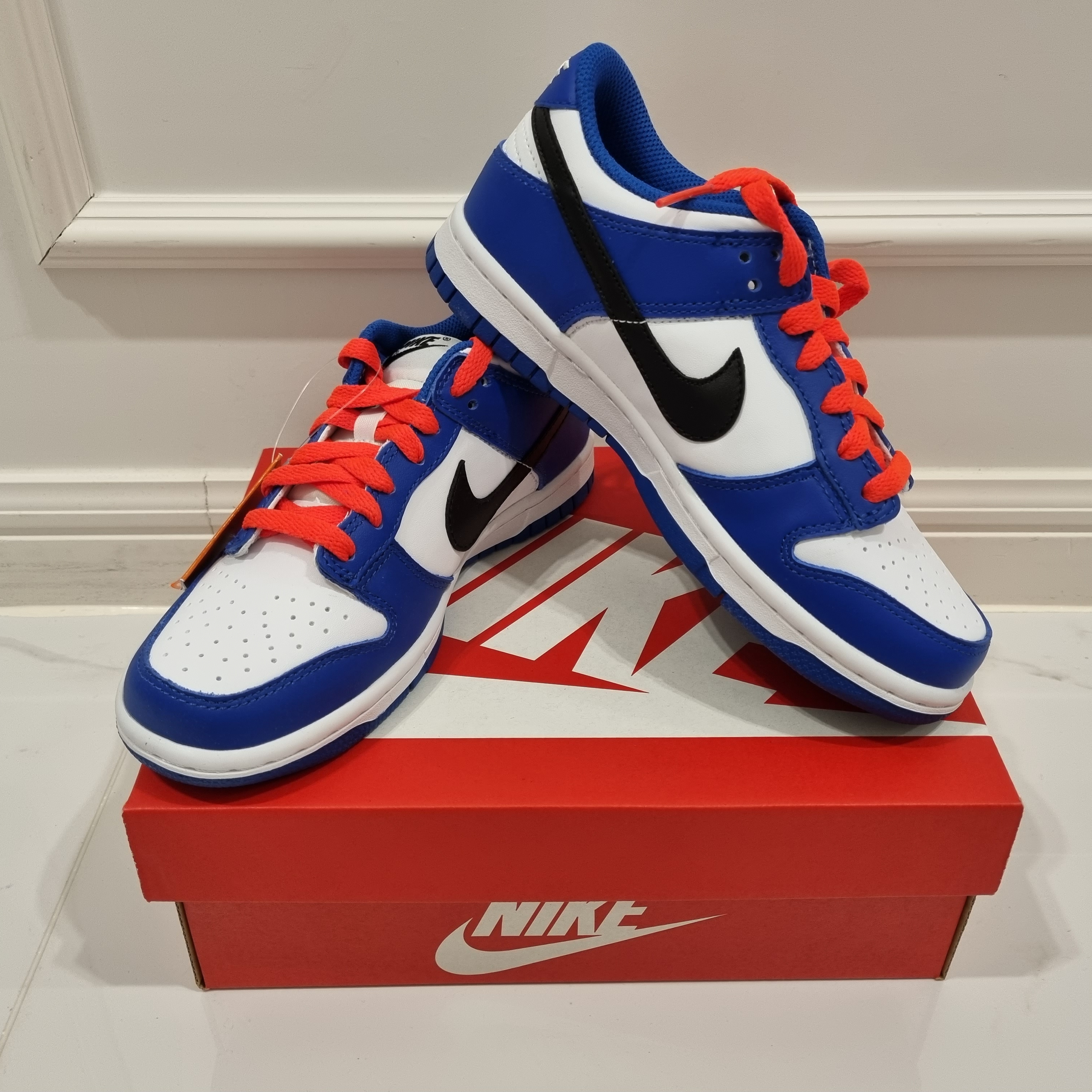 (GS) Nike Dunk Low Bright Crimson Game Royal 착용 스타일 - 2