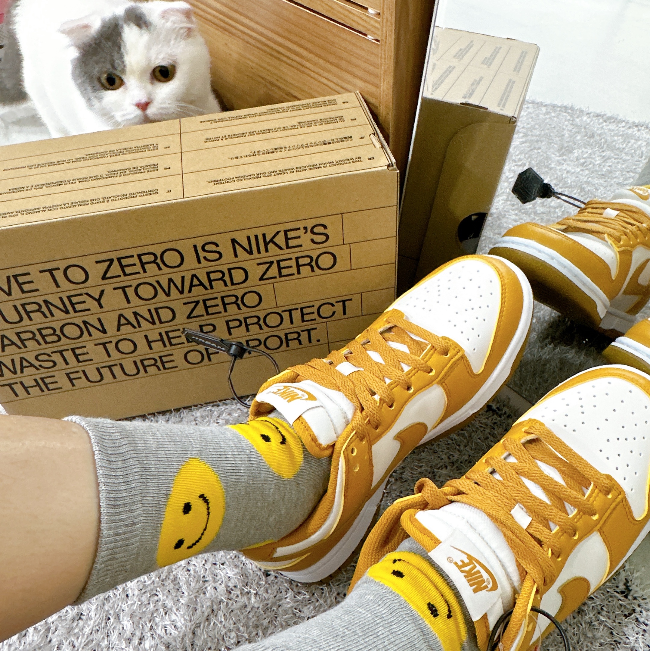 (W) Nike Dunk Low Next Nature Phantom 착용 스타일 - 3