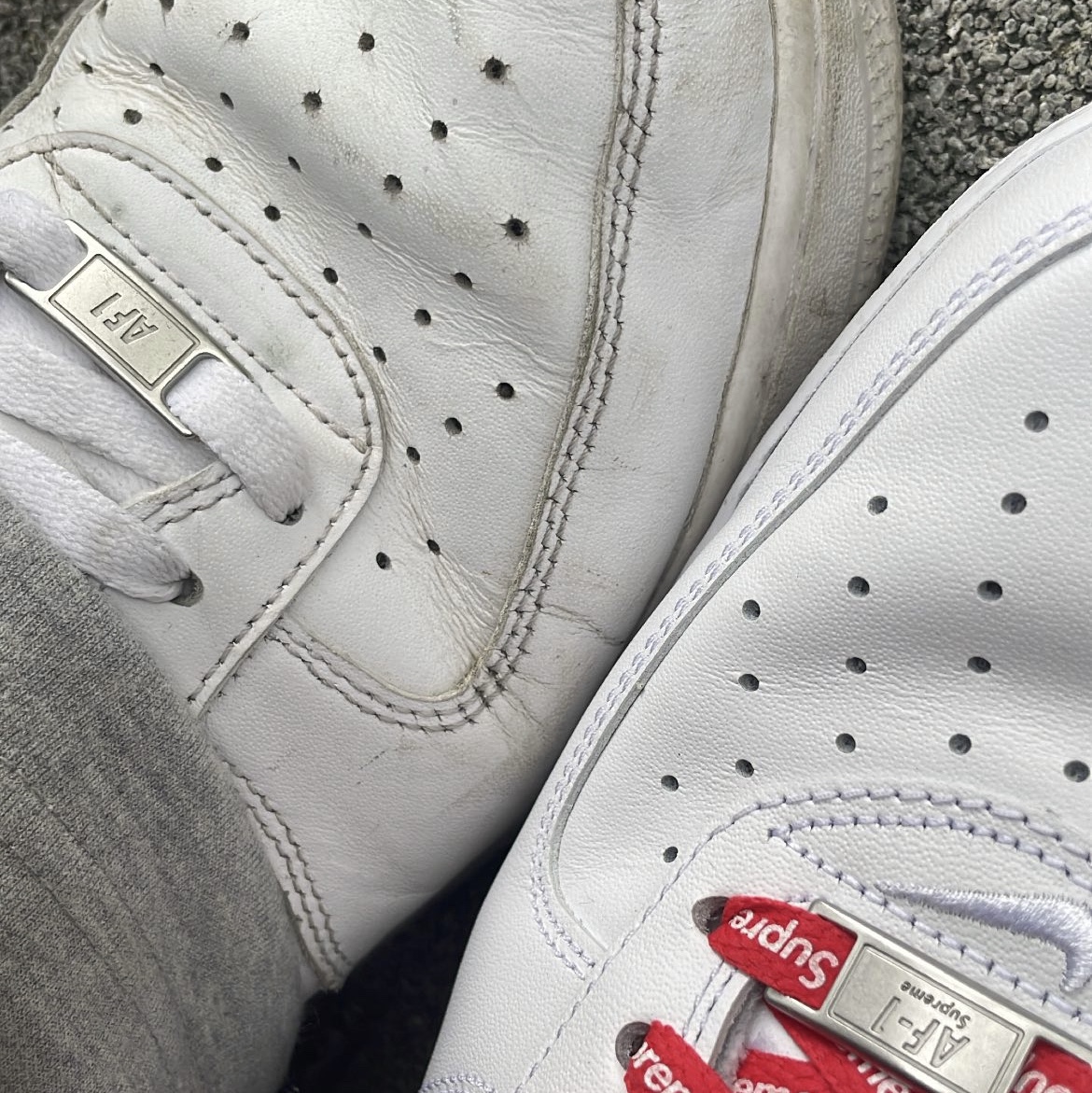 Nike Air Force 1 '07 Low White, Nike x Supreme Air Force 1 Low White 착용 스타일