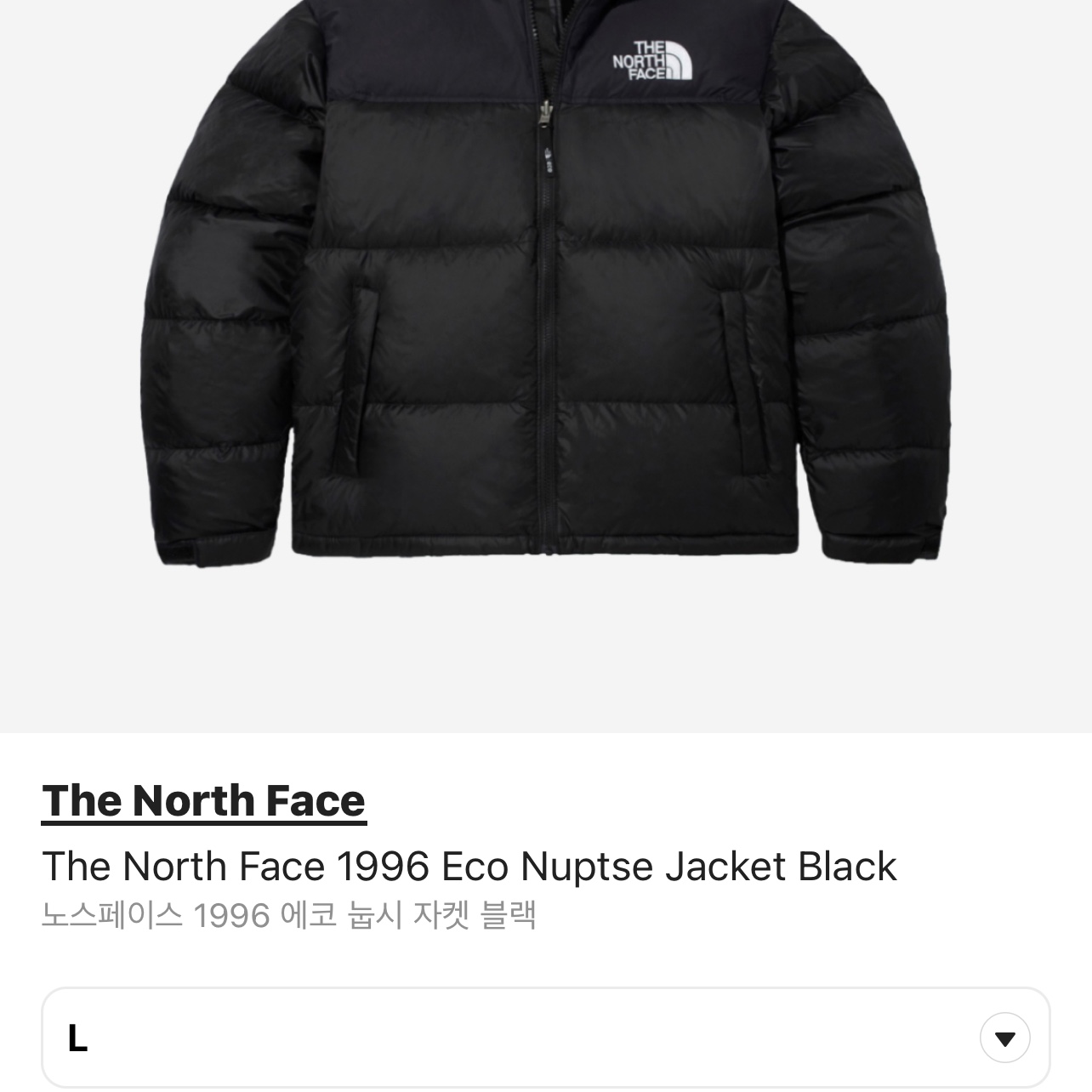 The North Face 1996 Eco Nuptse Jacket Black 착용 스타일