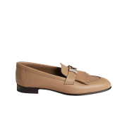 (W) Hermes Royal Loafers Goatskin & Palladium Beige Argile