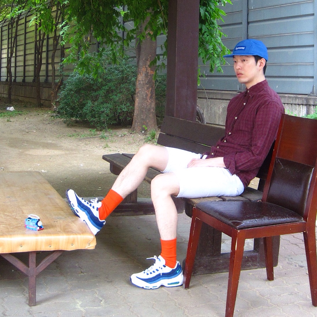 Nike Air Max 95 White Slate Blue 착용 스타일