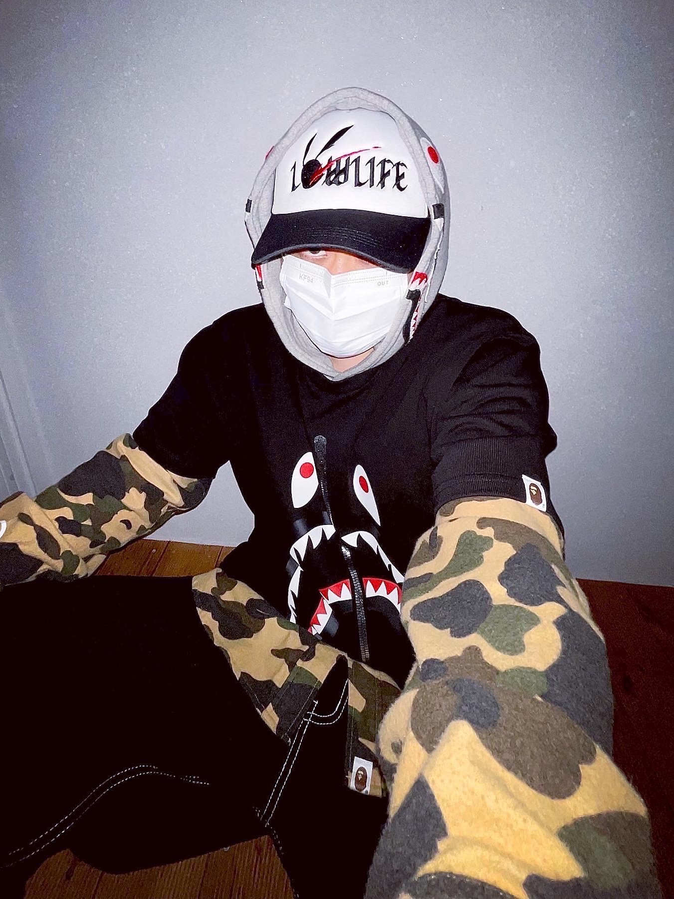 BAPE Bape Sta Low Color Block Shark Blue 착용 스타일 - 3