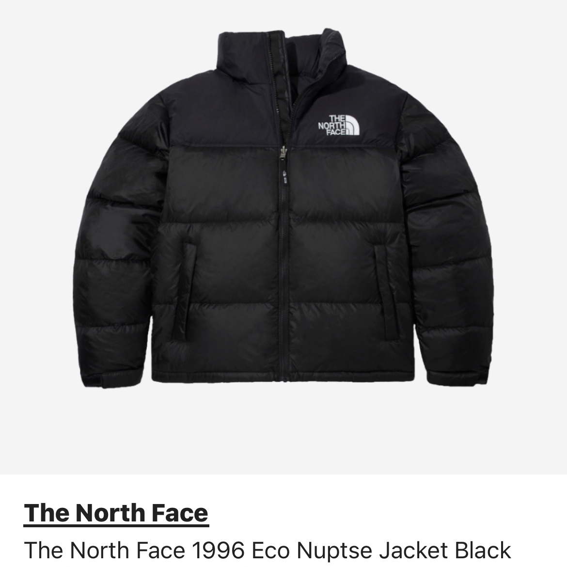 The North Face 1996 Eco Nuptse Jacket Black 착용 스타일