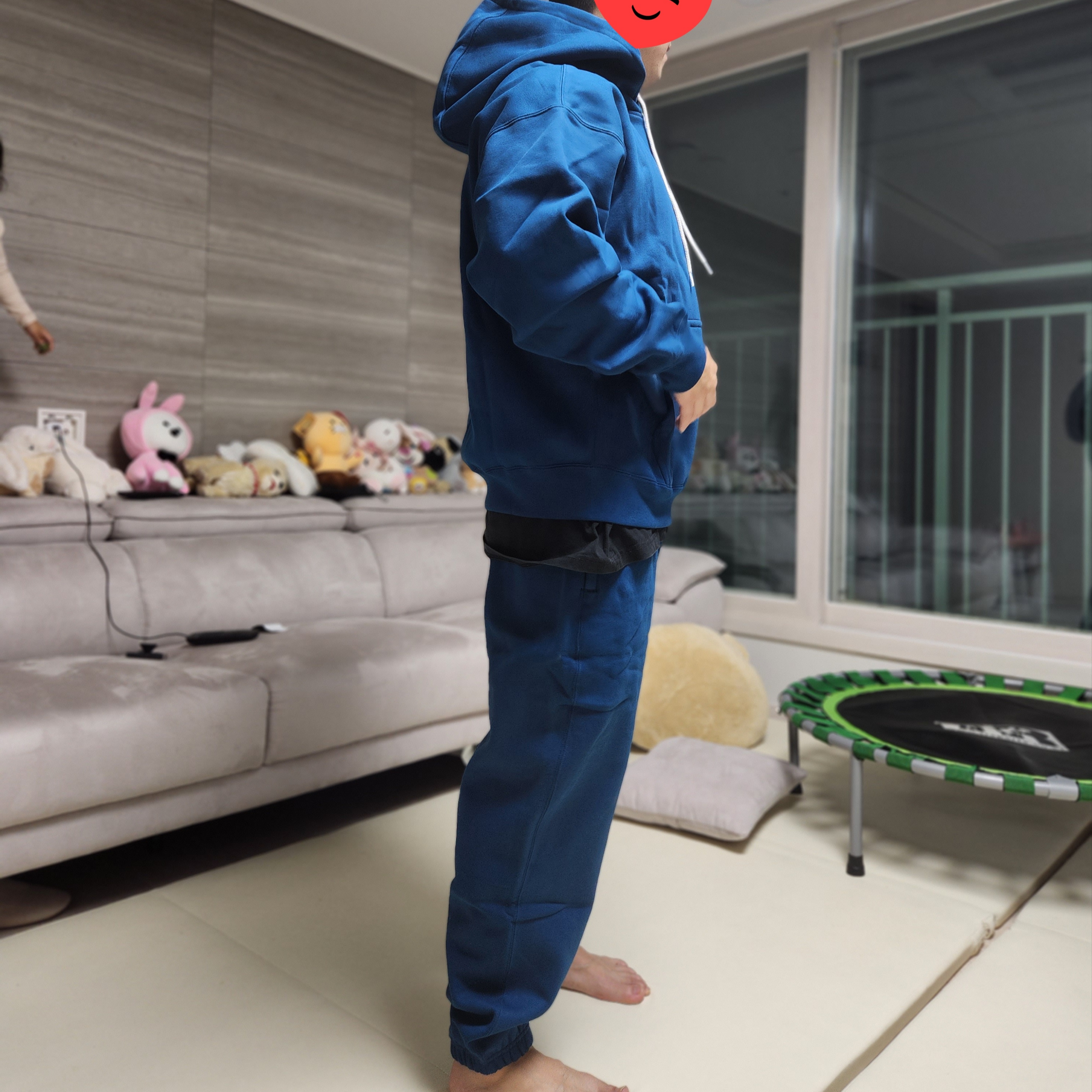 Nike NRG Solo Swoosh Fleece Hoodie Valerian Blue - Asia, Nike NRG Solo Swoosh Fleece Pants Valerian Blue - Asia 착용 스타일 - 1