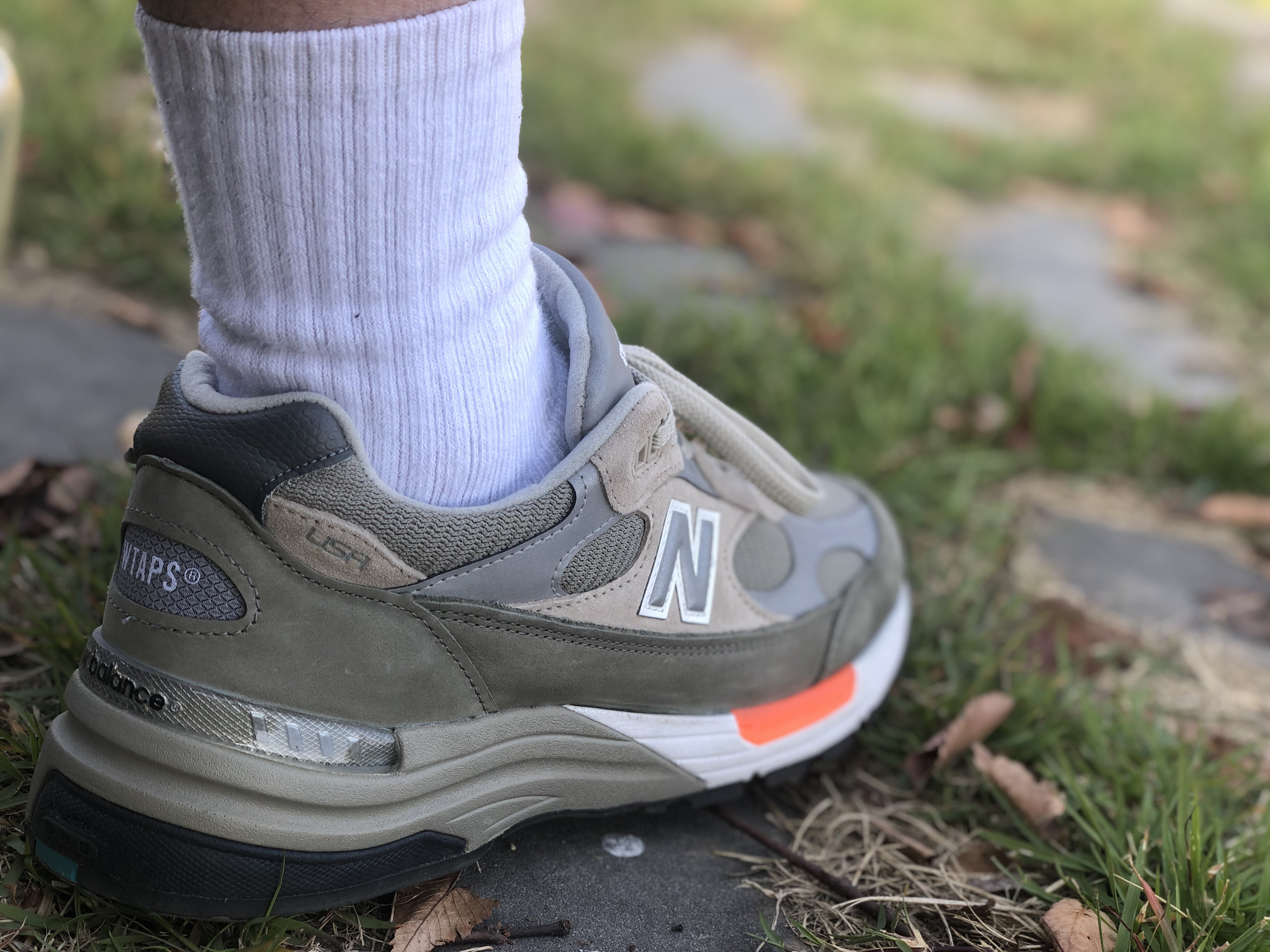 New Balance x WTAPS 992 Made in USA Olive 착용 스타일