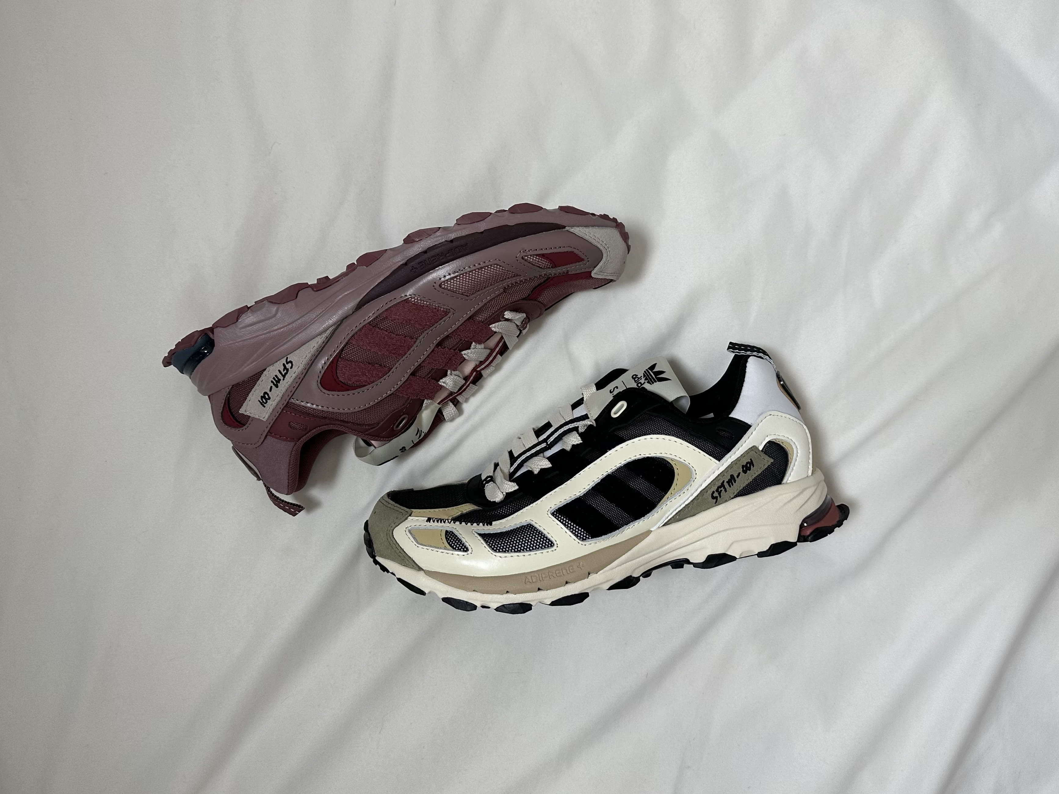 Adidas x Song for the Mute Shadowturf Core Black, Adidas x Song for the Mute Shadowturf Purple Burgundy 착용 스타일 - 1