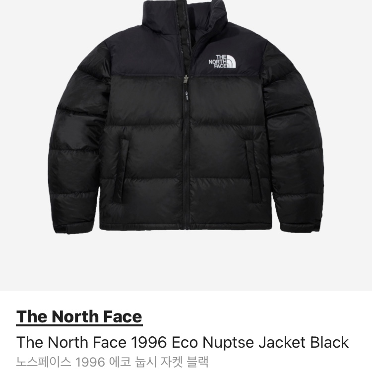 The North Face 1996 Eco Nuptse Jacket Black 착용 스타일