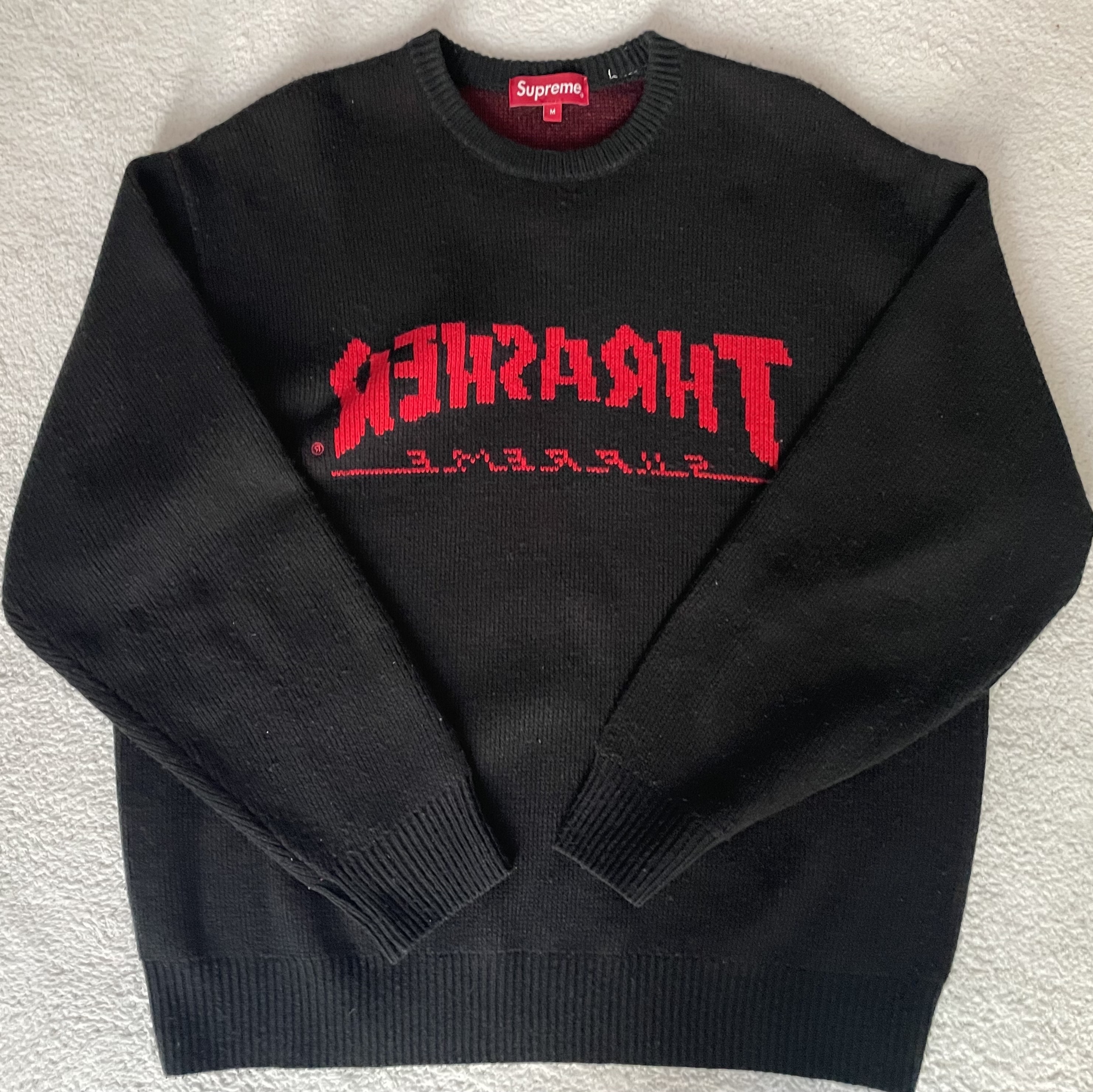 Supreme x Thrasher Sweater Black - 21FW 착용 스타일