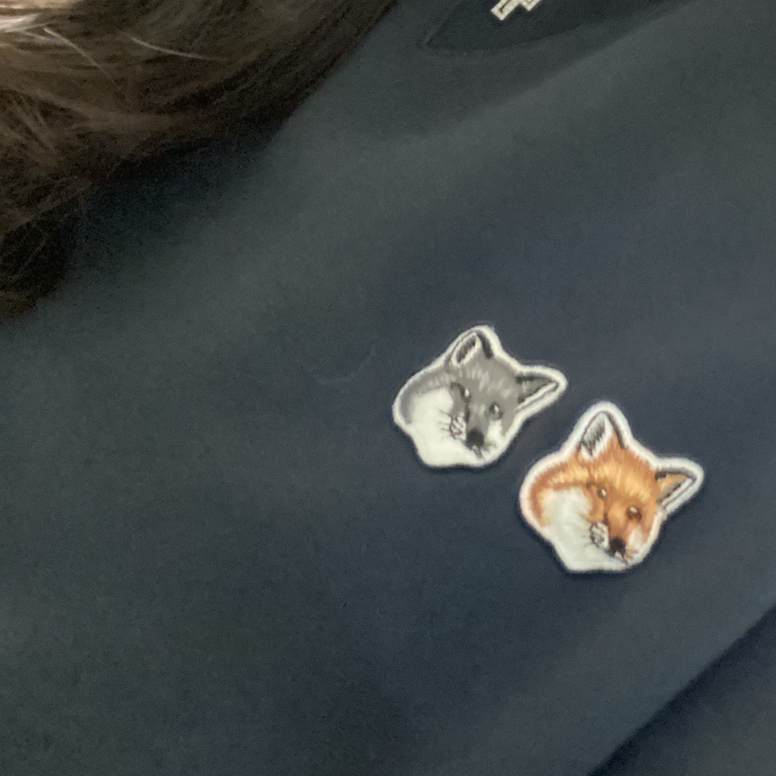 Maison Kitsune Double Fox Head Patch Classic Sweatshirt Anthracite 착용 스타일