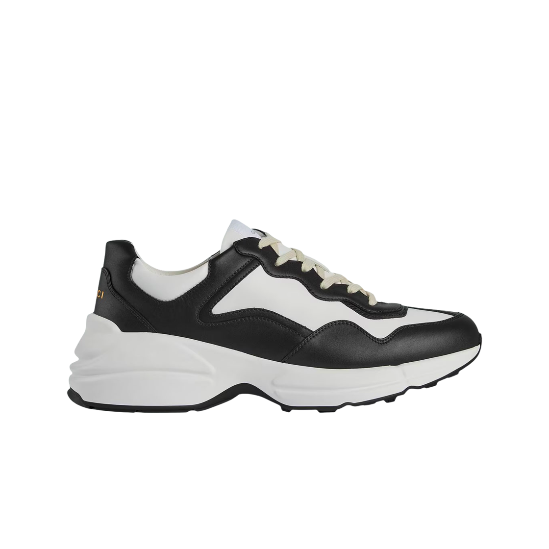 구찌 롸이톤 레더 스니커즈 블랙 화이트(Gucci Rhyton Leather Sneakers Black White)