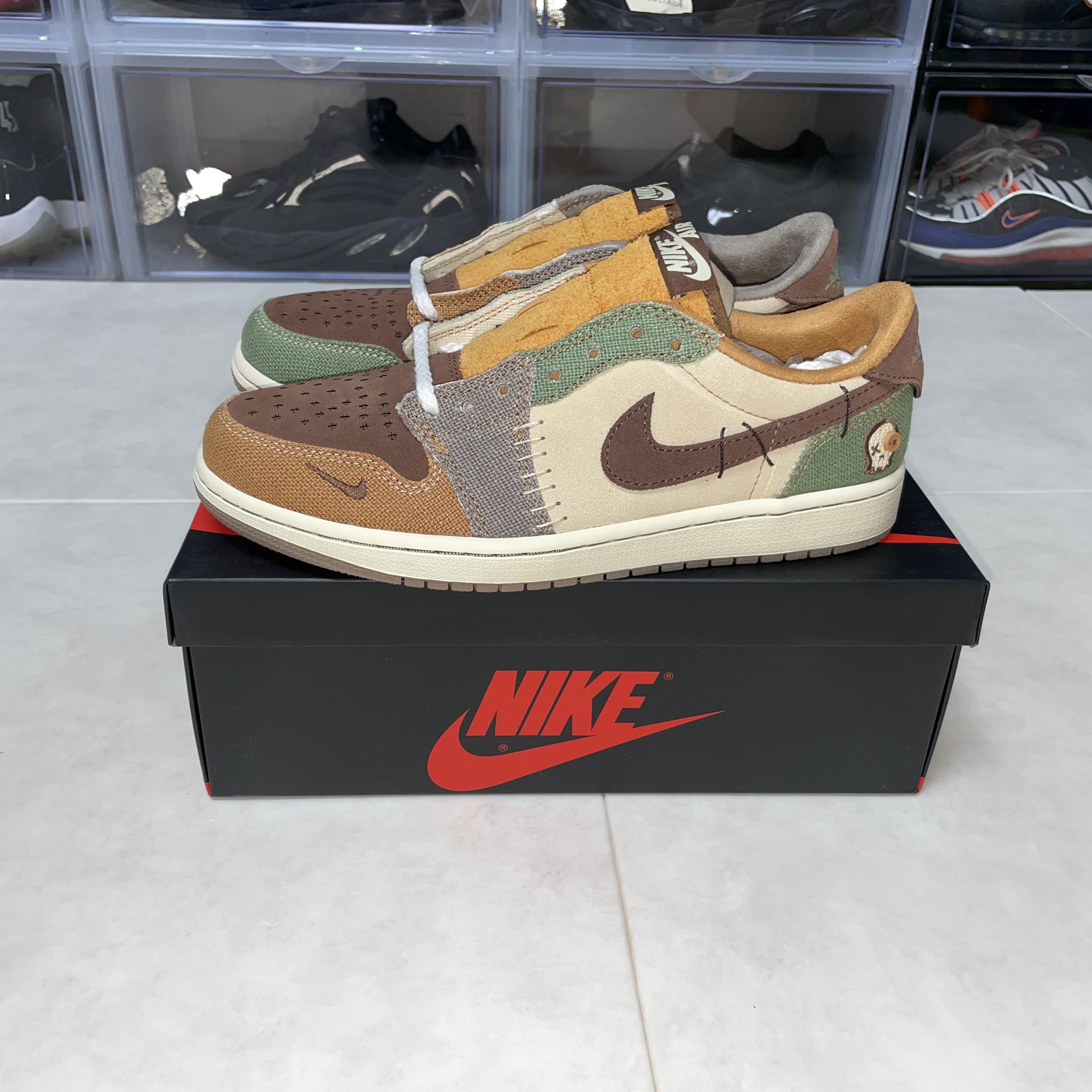 Jordan 1 x Zion Williamson Retro Low OG Flax and Oil Green 착용 스타일