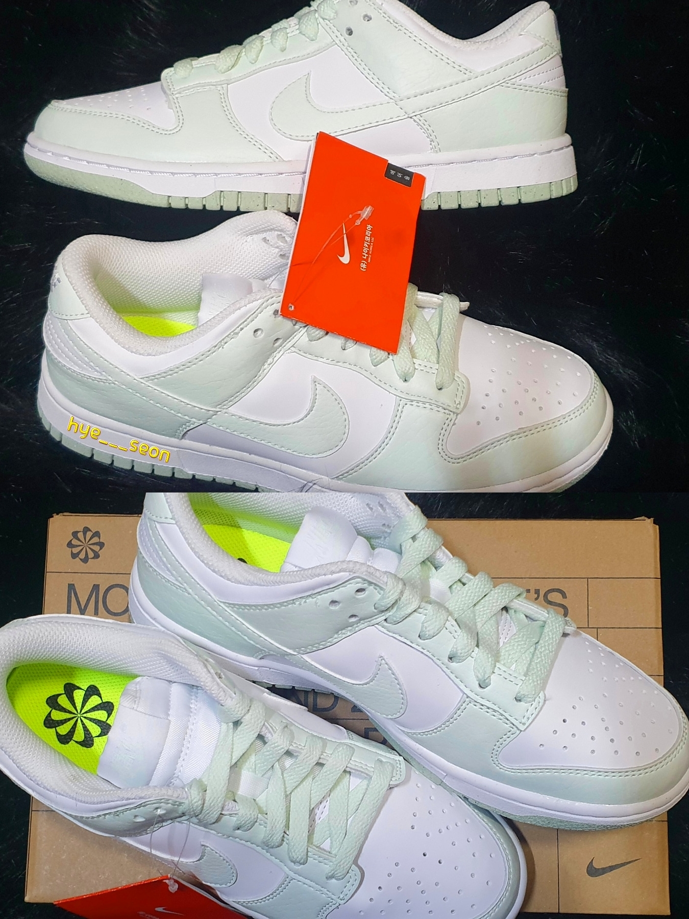 (W) Nike Dunk Low Next Nature Barely Green and White 착용 스타일