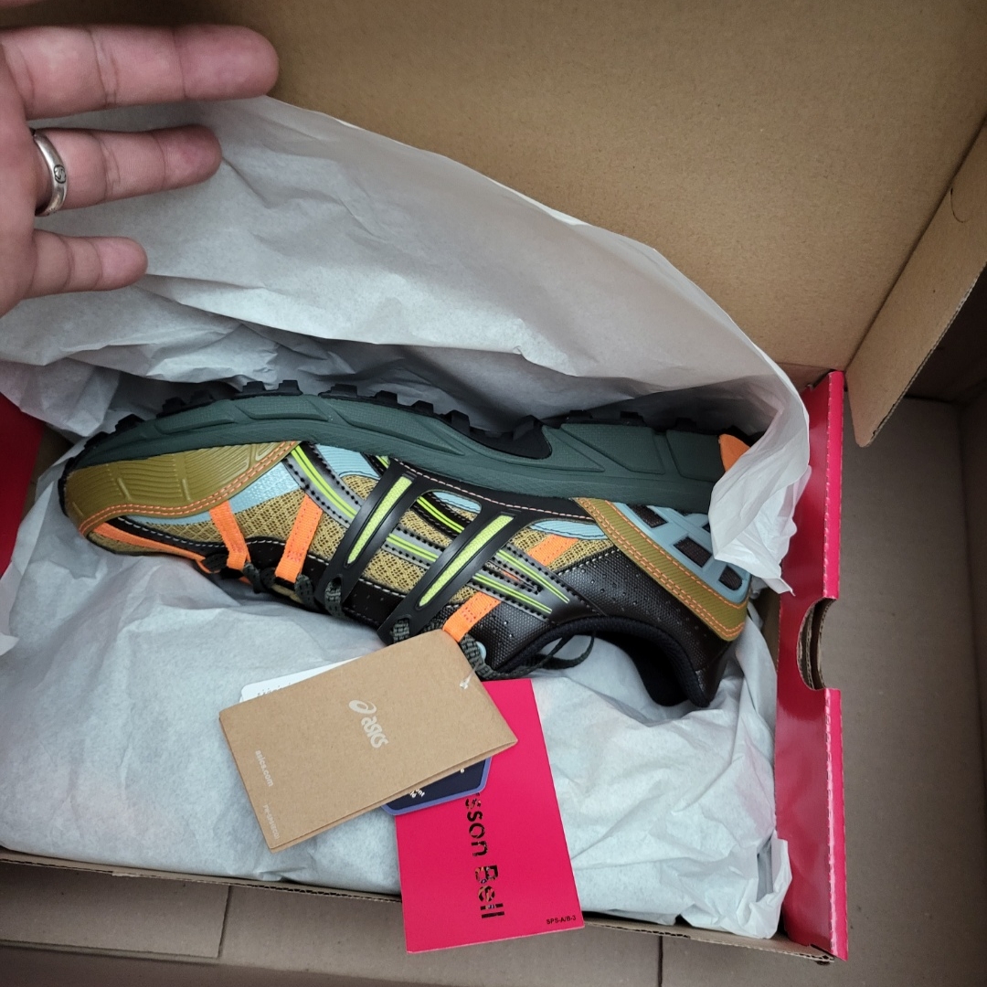 Asics x Andersson Bell Gel-Sonoma 15-50 Olive Oil Dark Brown 착용 스타일