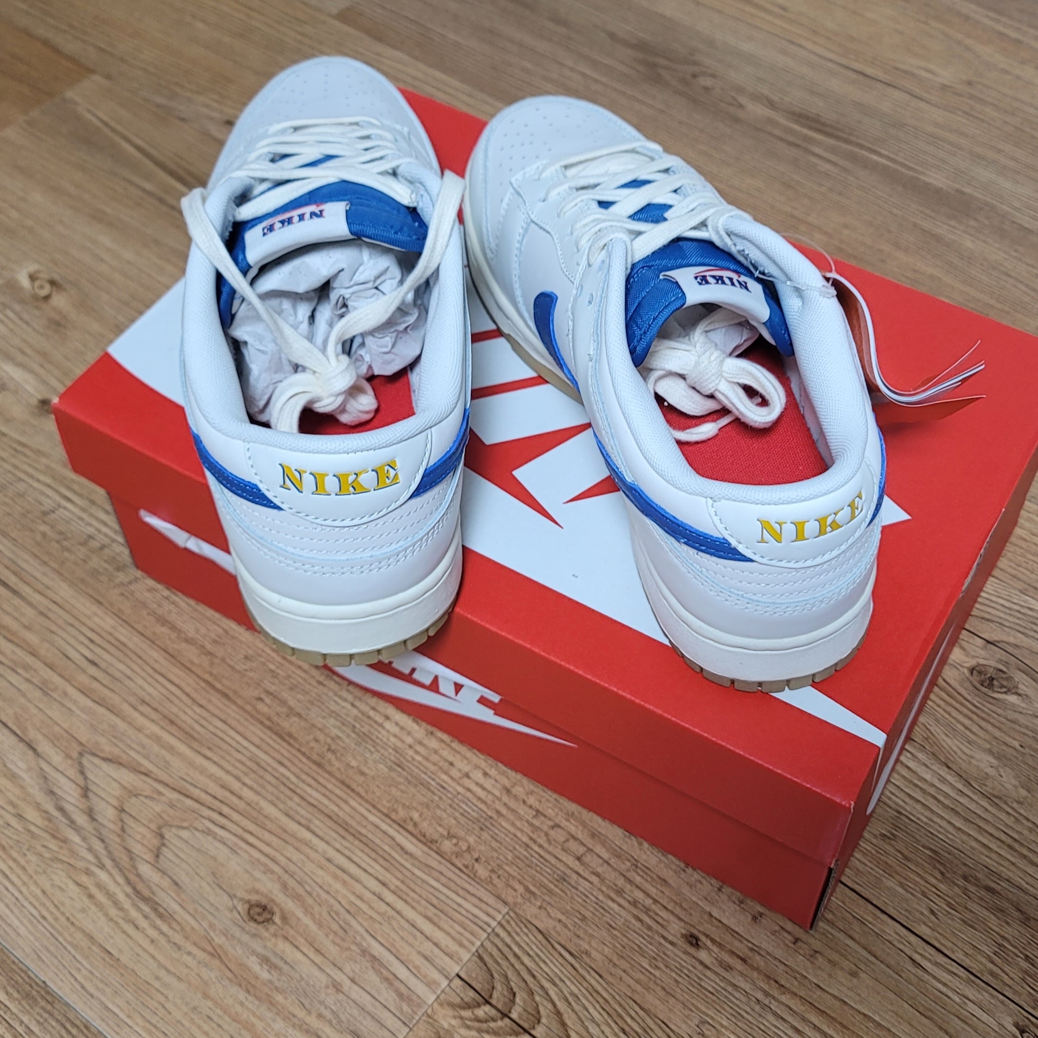 Nike Dunk Low SE Sail Dark Marina Blue 착용 스타일 - 1