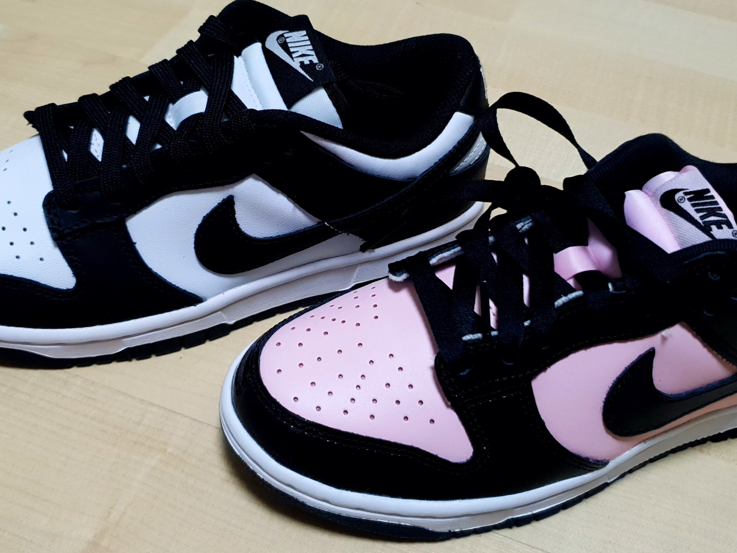 (W) Nike Dunk Low Essential Pink Foam Black, (W) Nike Dunk Low Black 착용 스타일 - 2