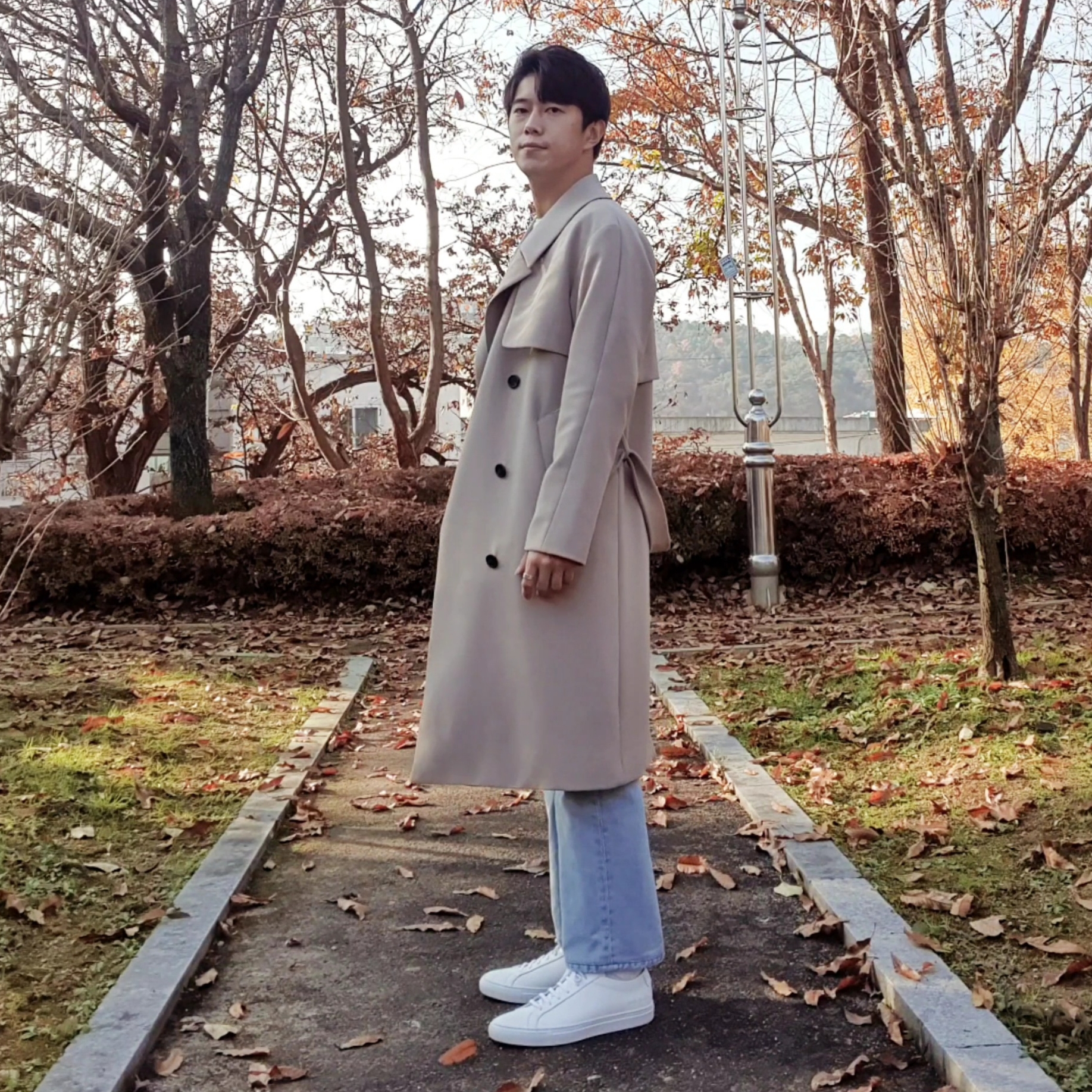 Gucci Ghost Ring Silver 6mm, Common Projects Original Achilles Low White 착용 스타일 - 4