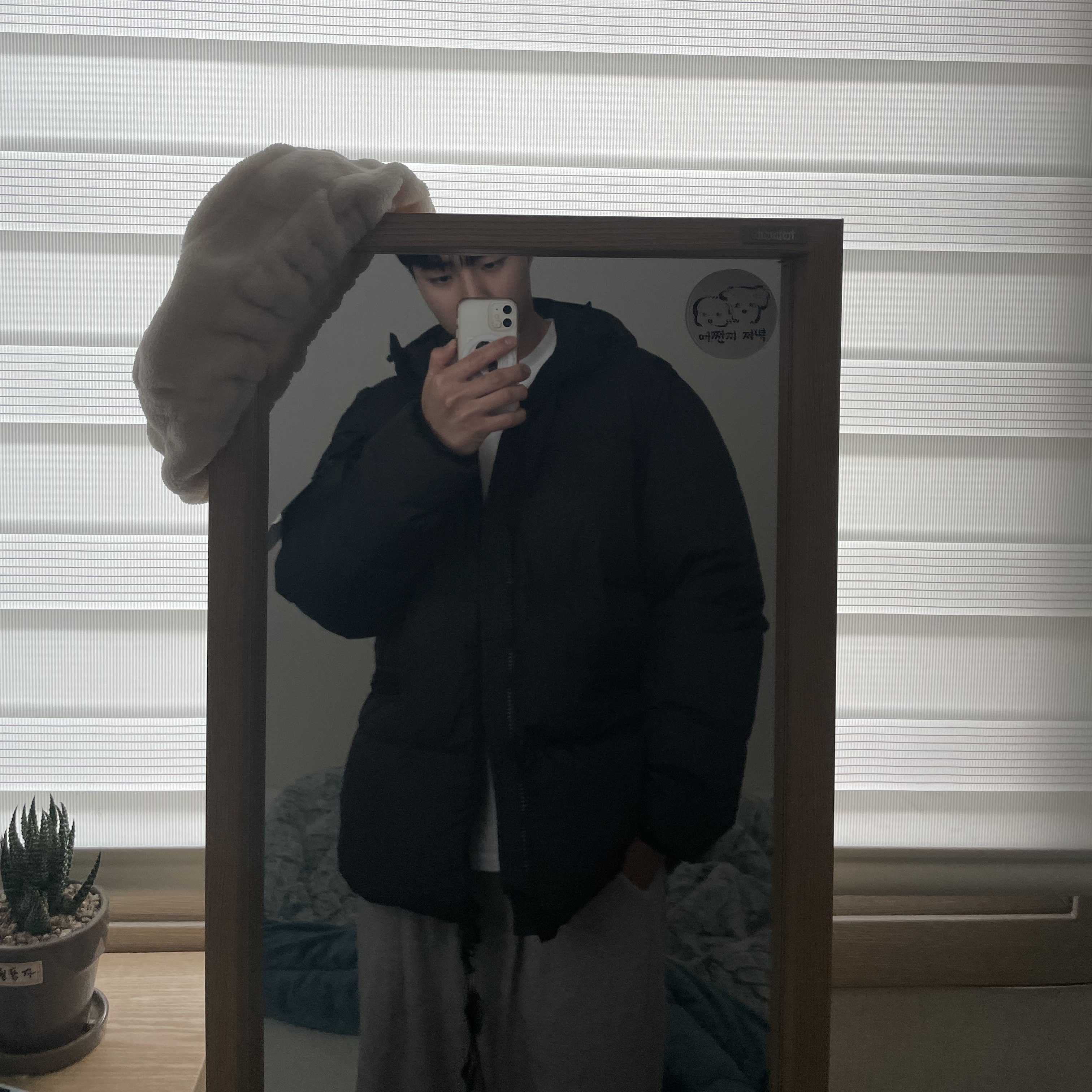 Stone Island 40223 Garment Dyed Crinkle Reps Down Jacket Black - 22FW 착용 스타일