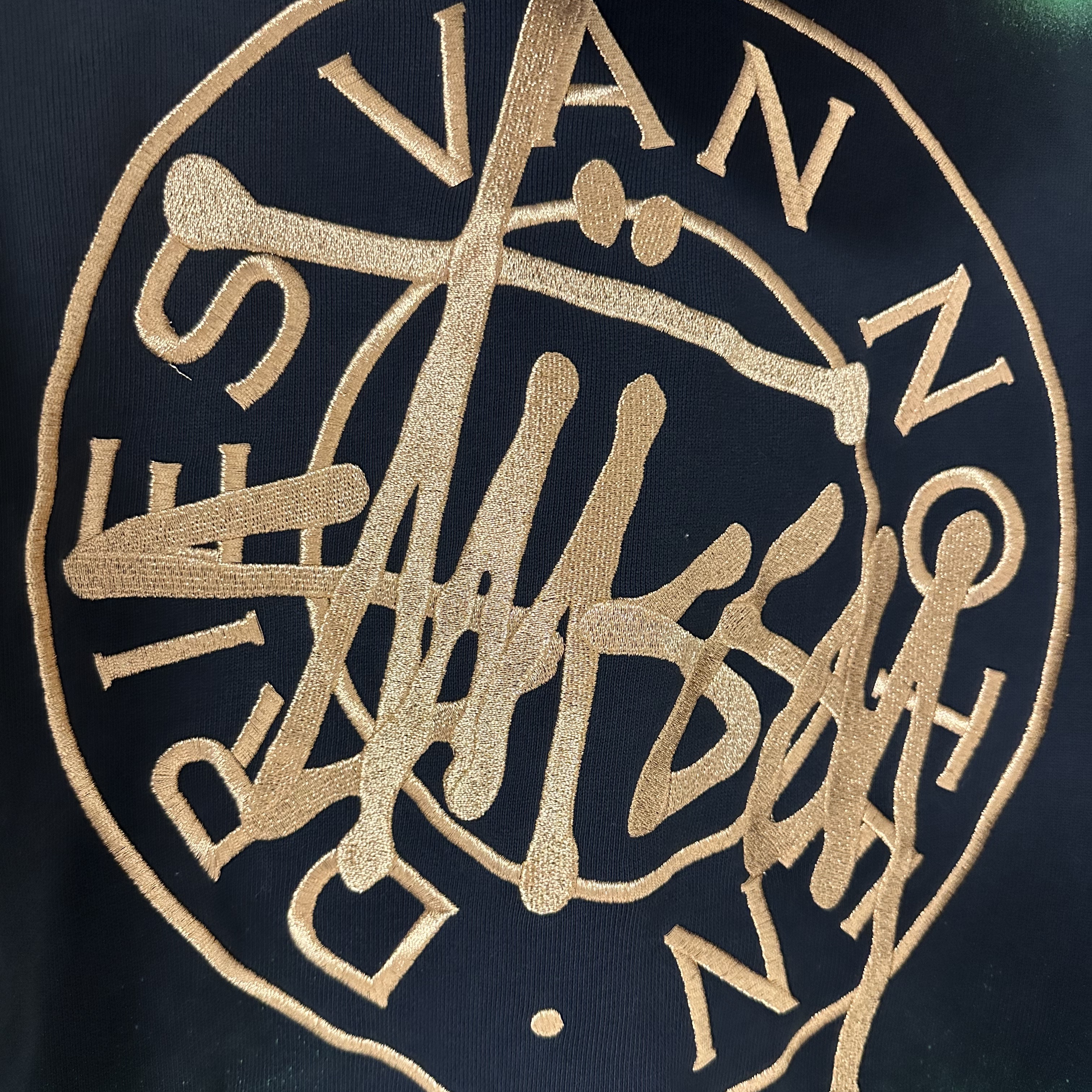 Stussy x Dries Van Noten Embroidered Hoodie Black 착용 스타일 - 4