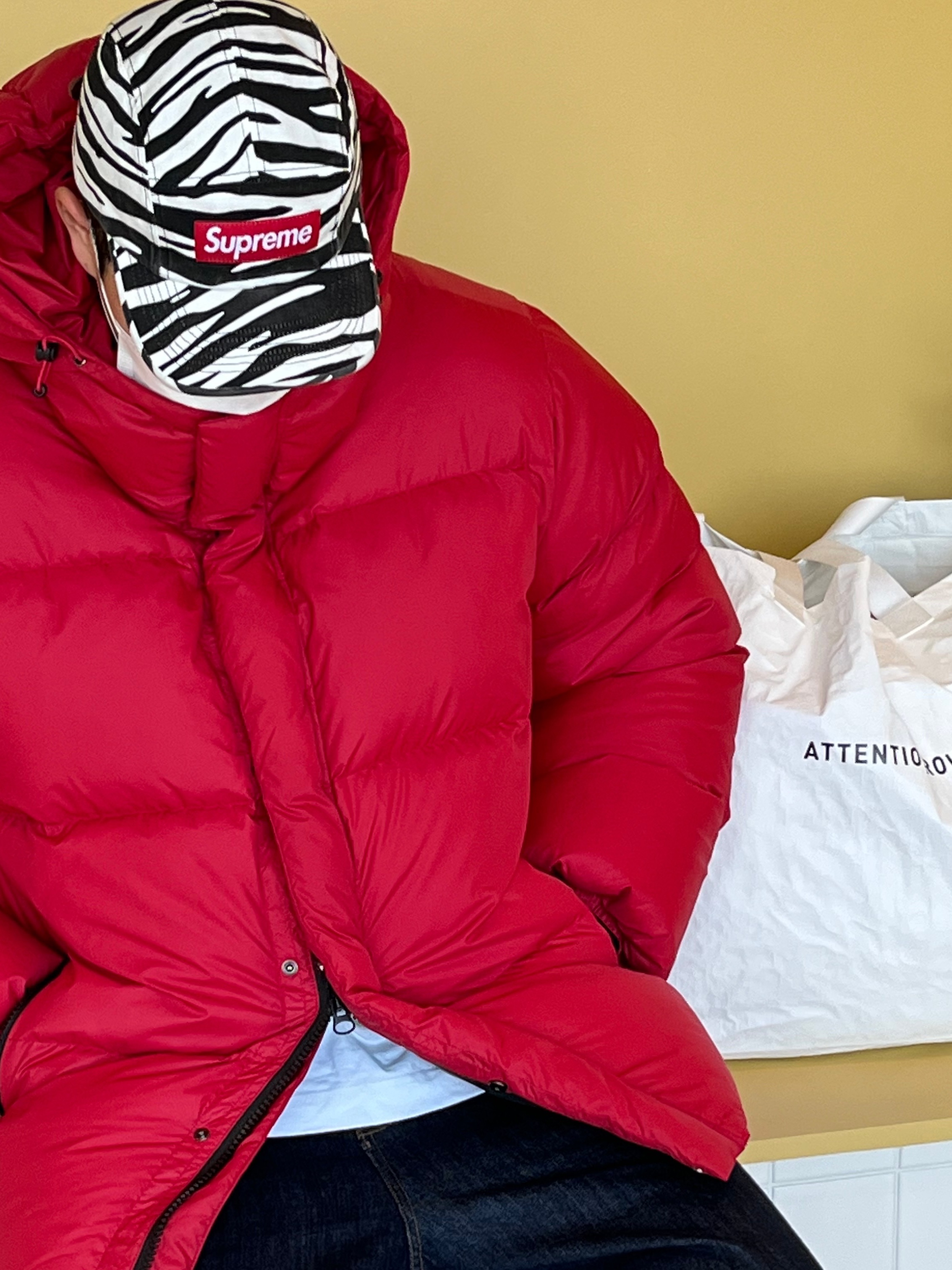 Supreme Washed Chino Twill Camp Cap Zebra - 22FW, Nike x Supreme Air Force 1 Low White 착용 스타일 - 4