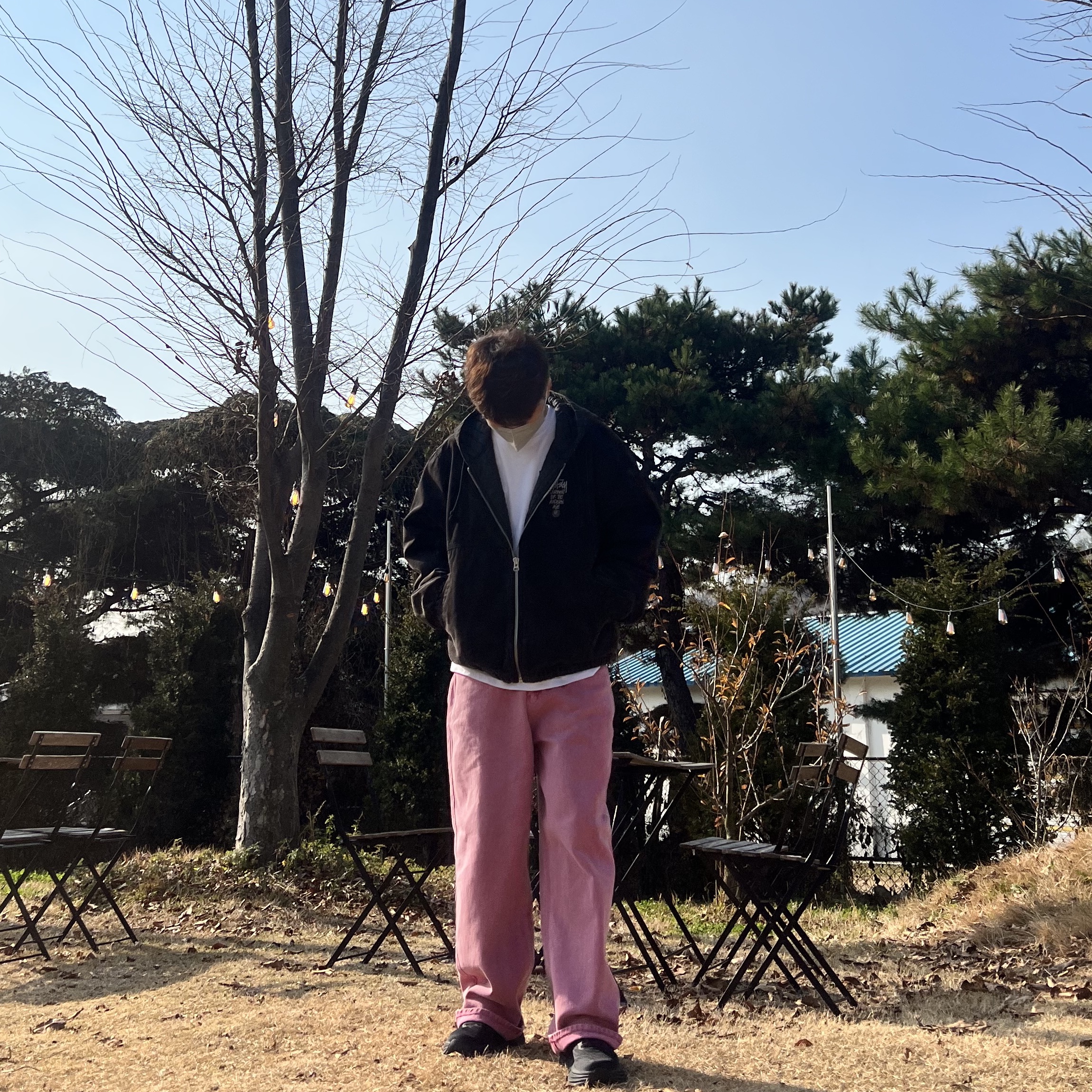 Stussy Canvas Insulated Work Jacket Black 착용 스타일 - 1