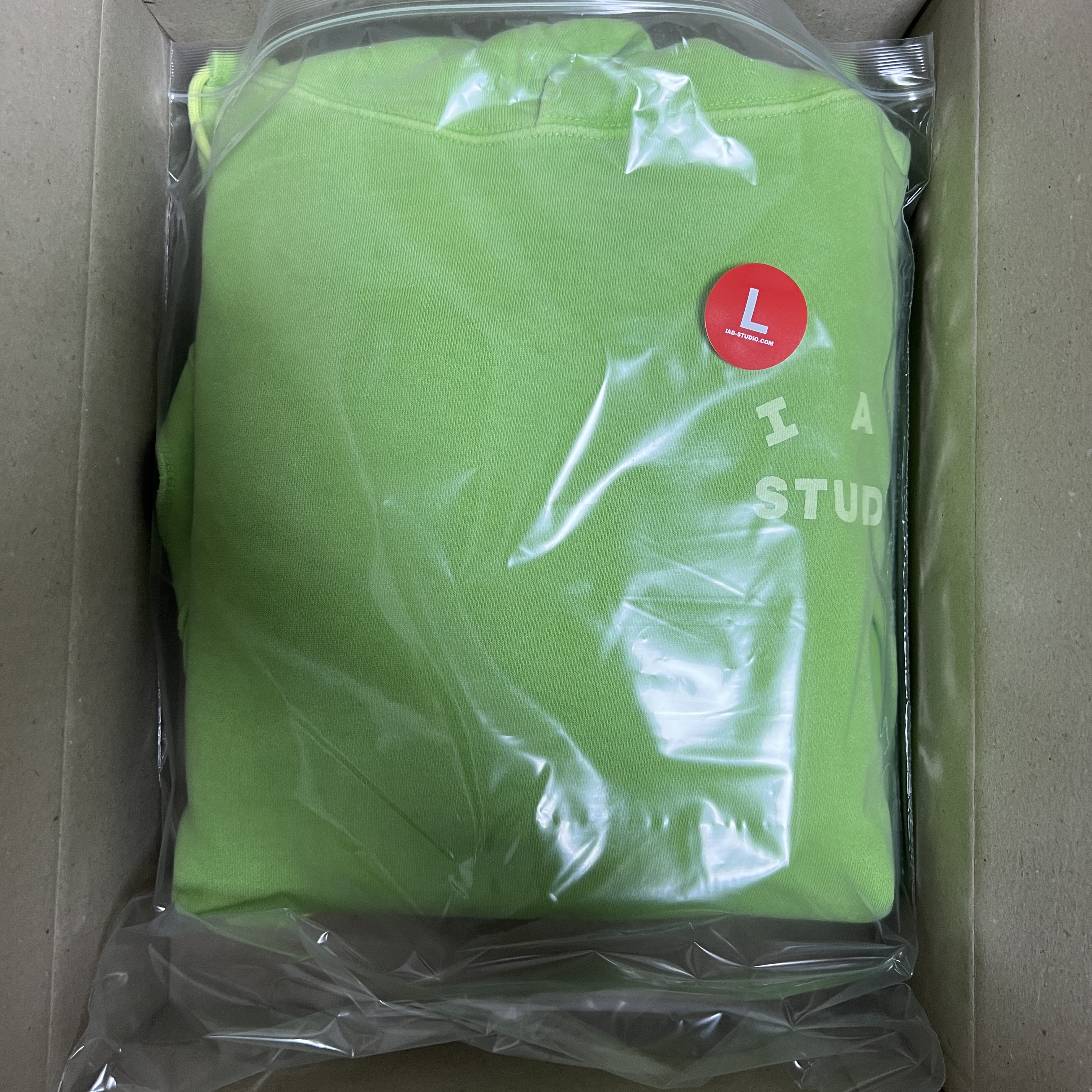 IAB Studio Pigment Hoodie & Sack Apple Green 착용 스타일