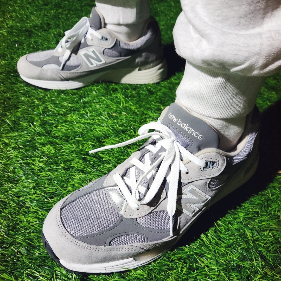 New Balance 992 Made in USA Grey - D Standard 착용 스타일 - 5