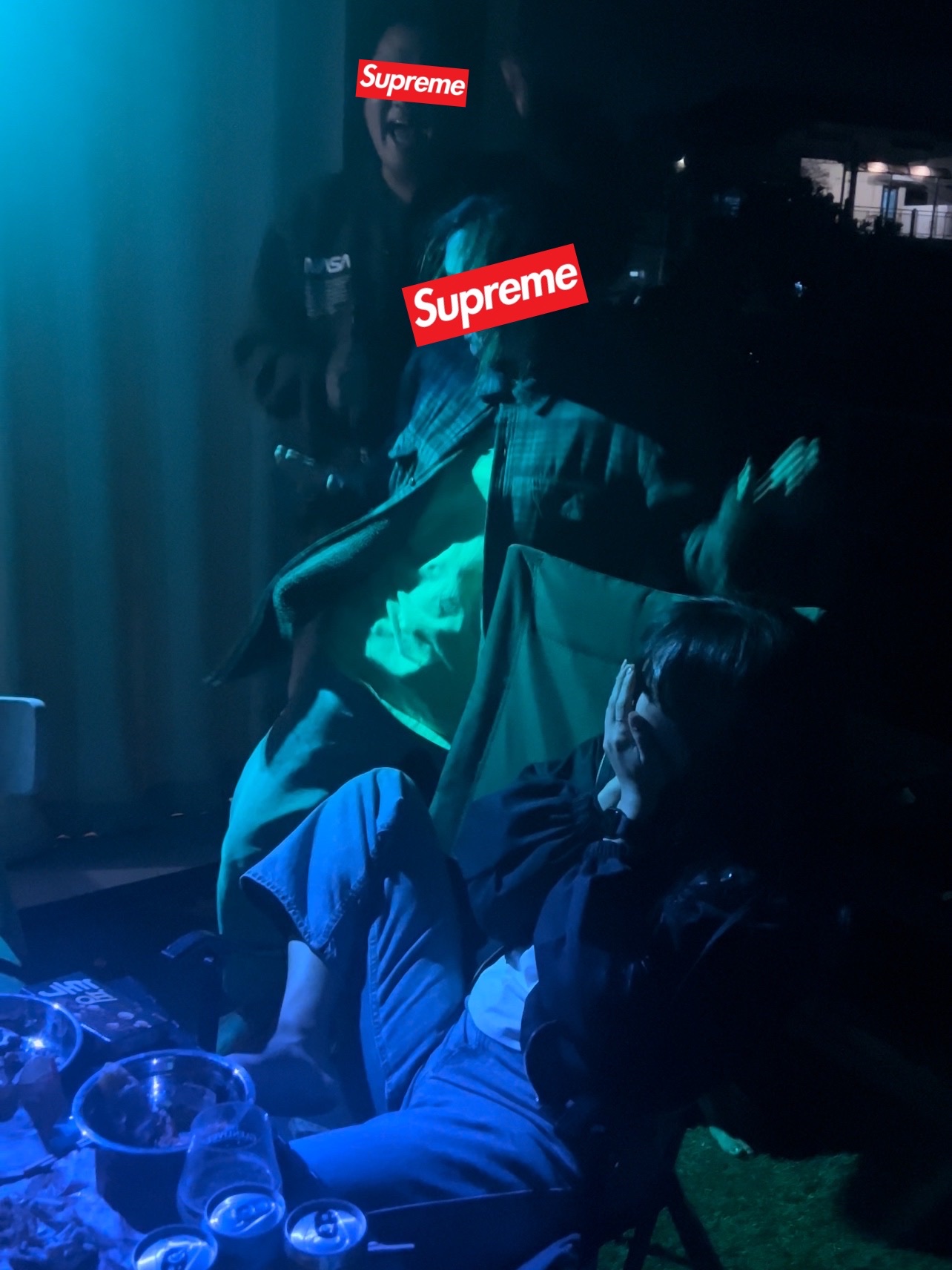 Supreme x The North Face Bandana T-Shirt White - 22SS, Supreme x The North Face Bandana Hooded Sweatshirt White - 22SS 착용 스타일 - 3