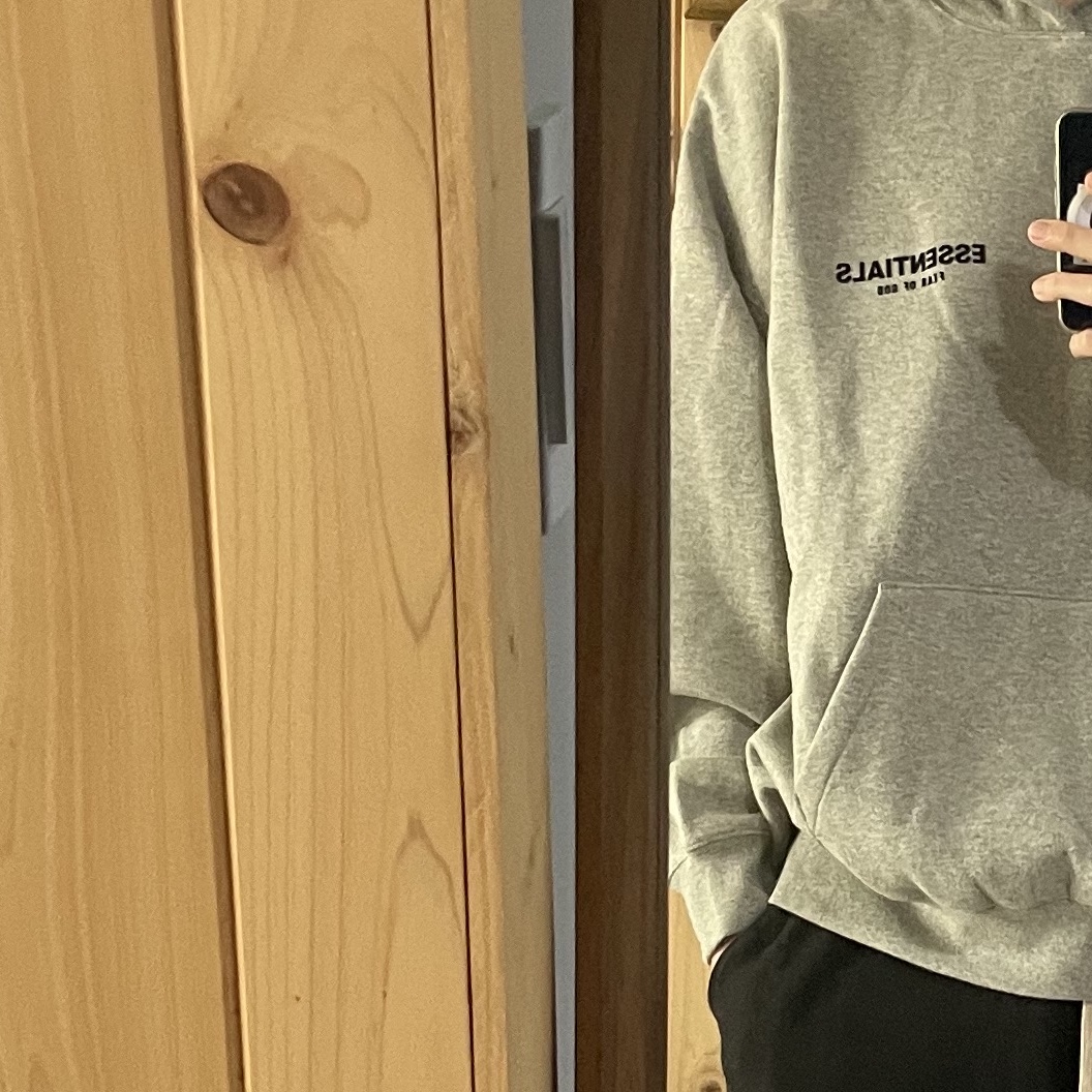 Essentials The Core Collection Hoodie Dark Oatmeal 착용 스타일