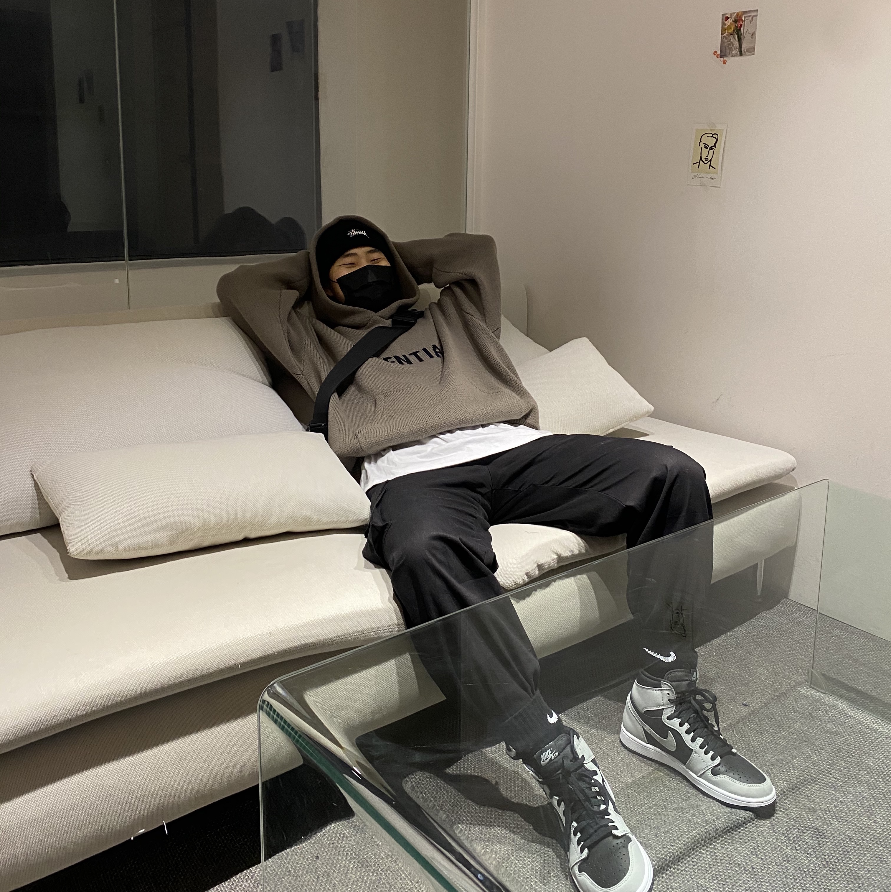 Essentials Knit Pullover Hoodie Harvest - 21FW, Jordan 1 Retro High OG Shadow 2.0 착용 스타일 - 2