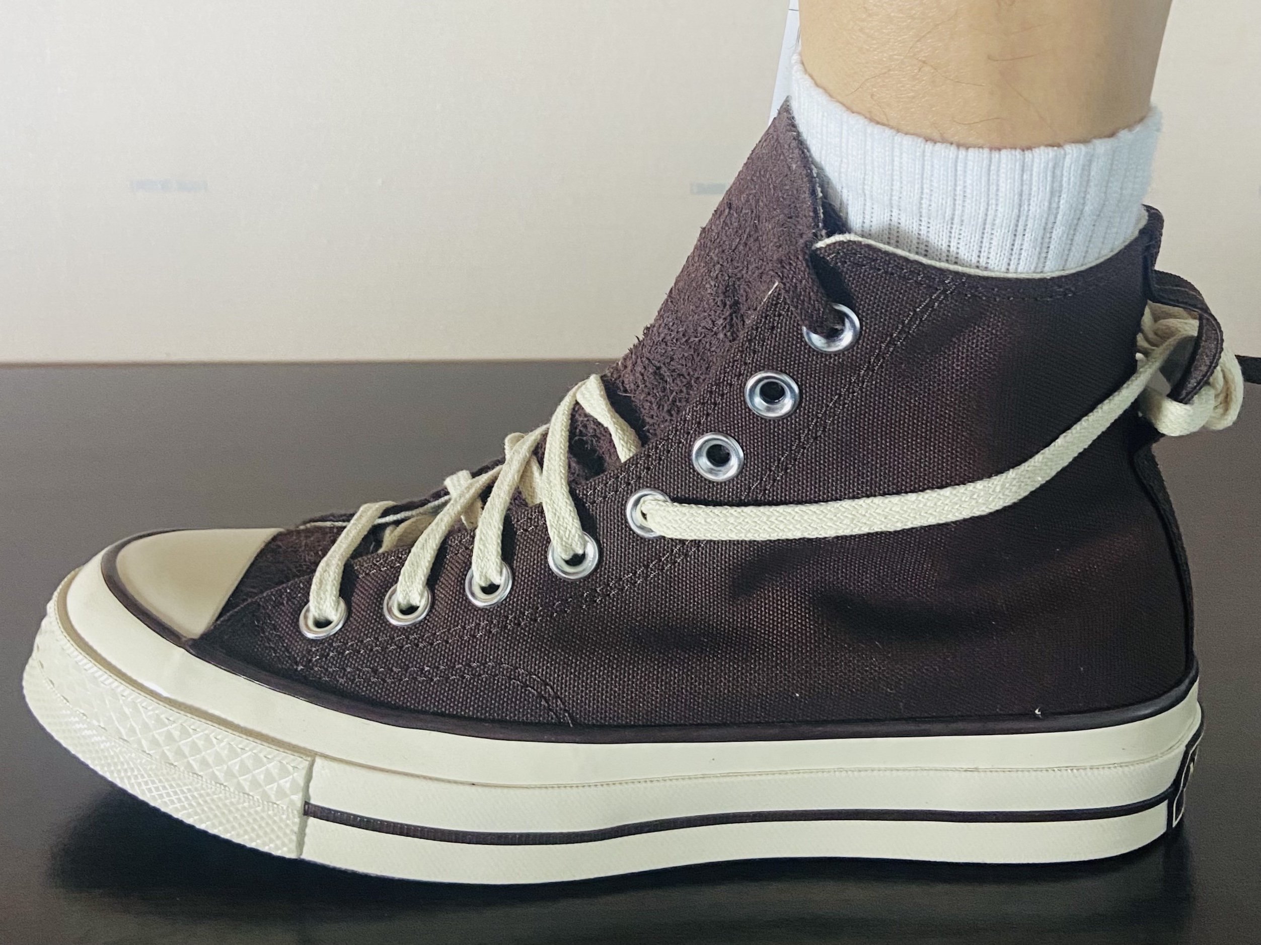 Converse x Notre Chuck 70 High Deep Mahogany 착용 스타일