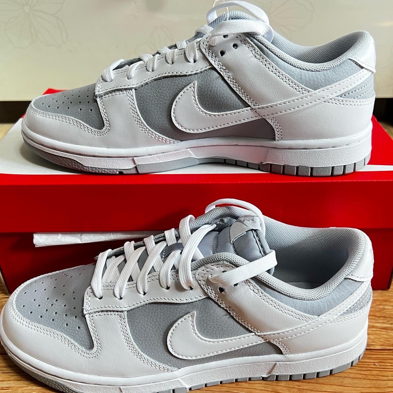 Nike Dunk Low Retro White Neutral Grey 착용 스타일 - 2