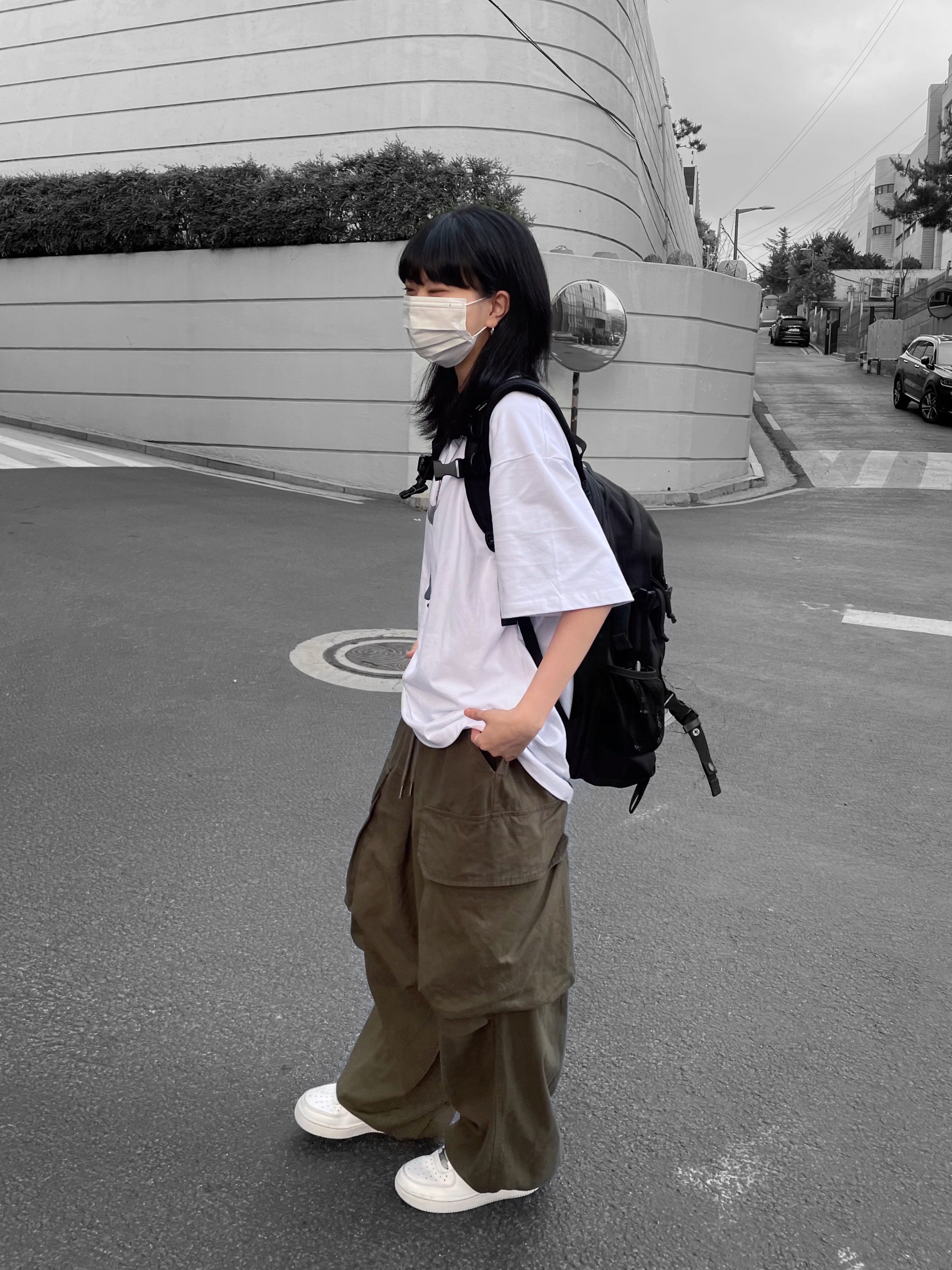 (W) Nike Air Force 1 '07 Low White 착용 스타일 - 1