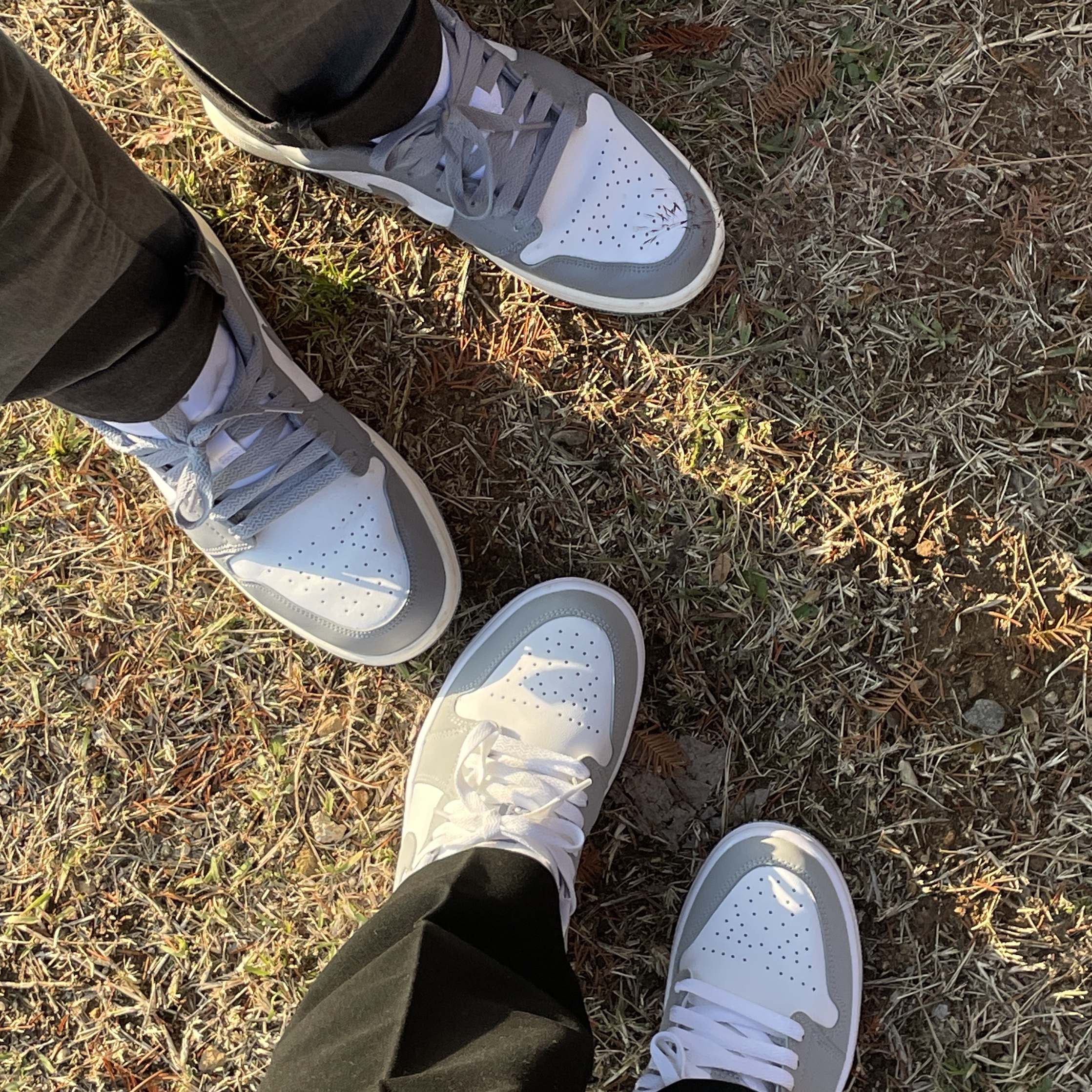 (W) Jordan 1 Low White Wolf Grey, Jordan 1 Low Stealth and White 착용 스타일