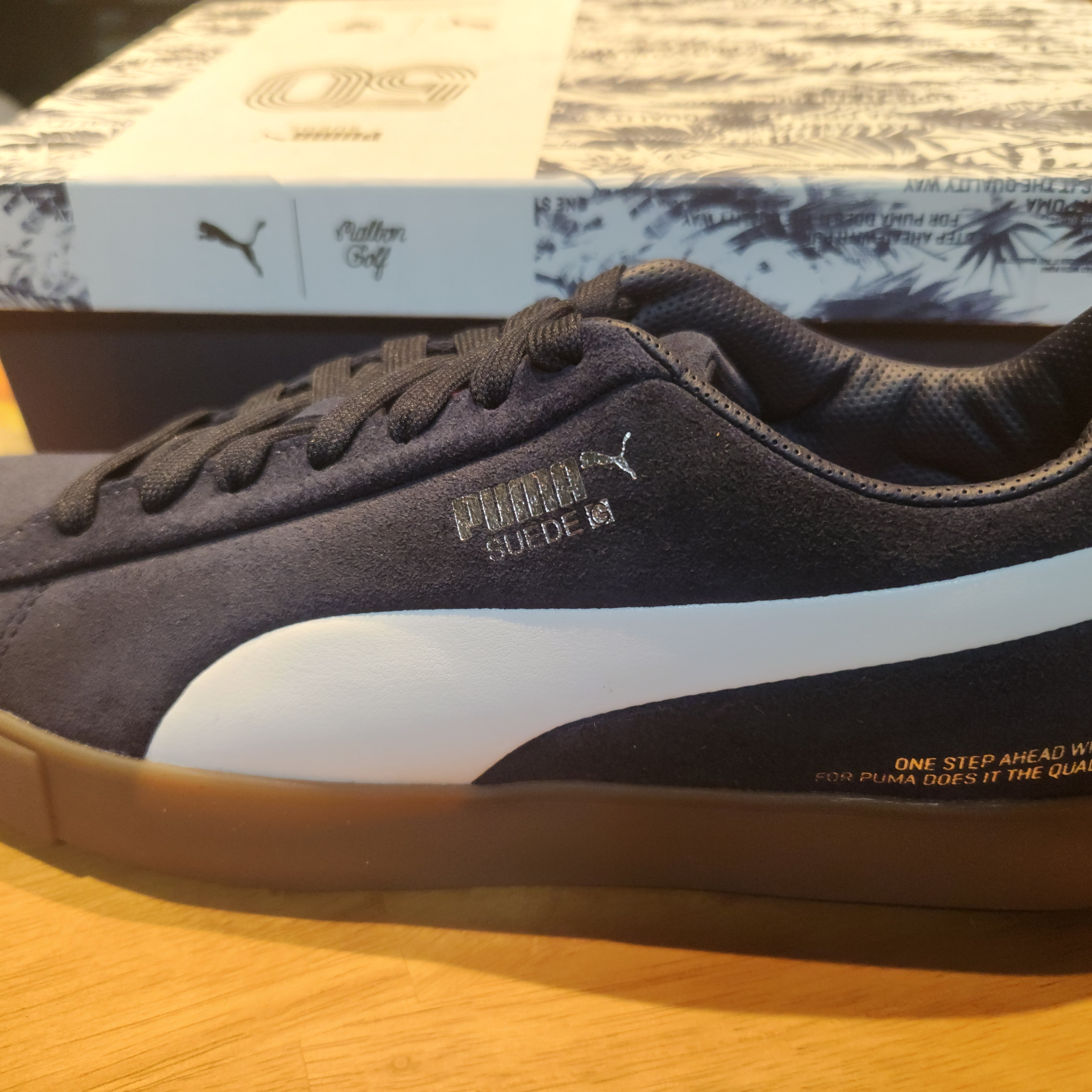 Puma x Malbon Golf Suede G Peacoat White 착용 스타일 - 1