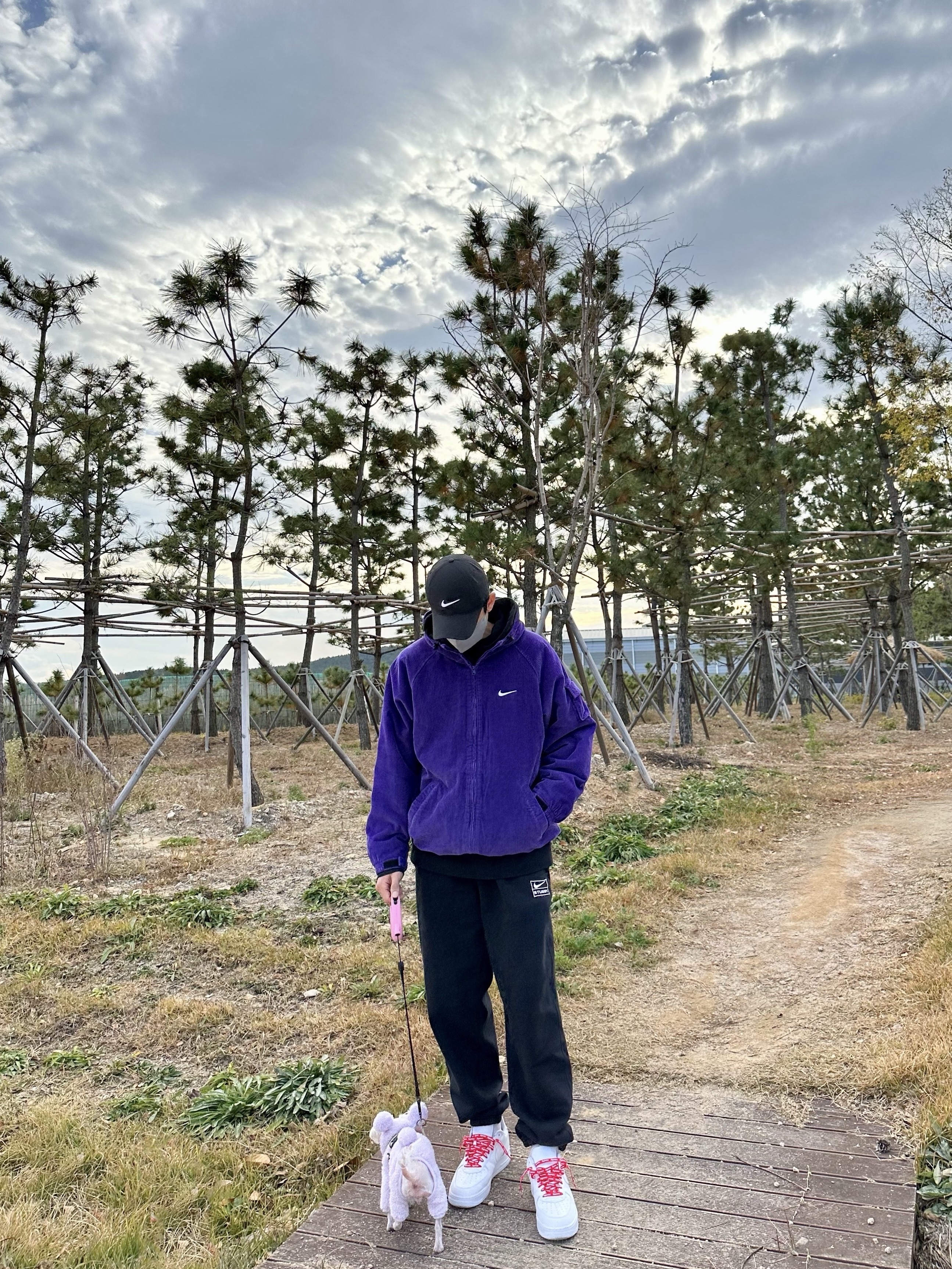 Supreme x Nike Arc Corduroy Hooded Jacket Purple - 22SS, Nike x Stussy NRG RA Washed Pullover Hoodie Black (DN4028-010) 착용 스타일 - 4