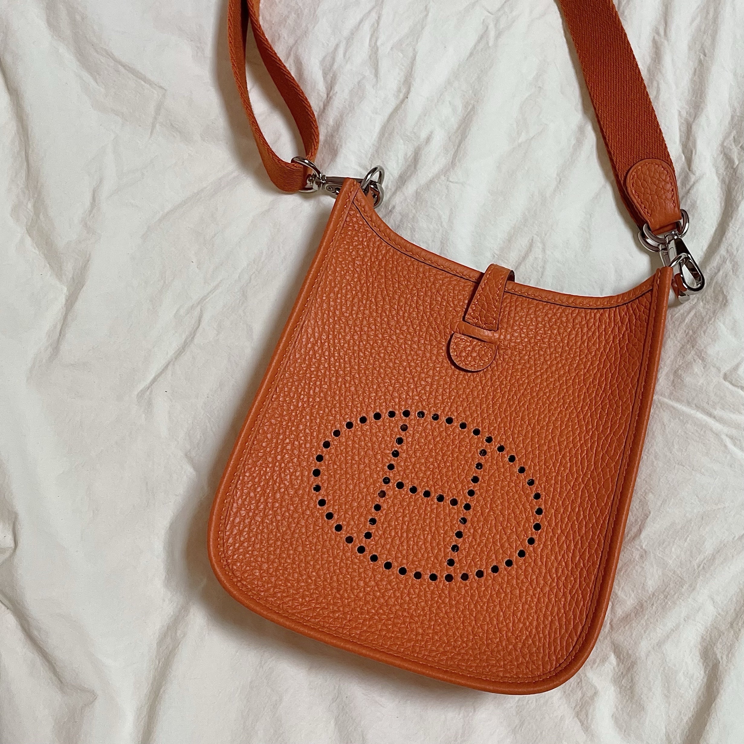 Hermes Evelyne 16 Amazone Bag Clemence & Gold Feu 착용 스타일 - 2